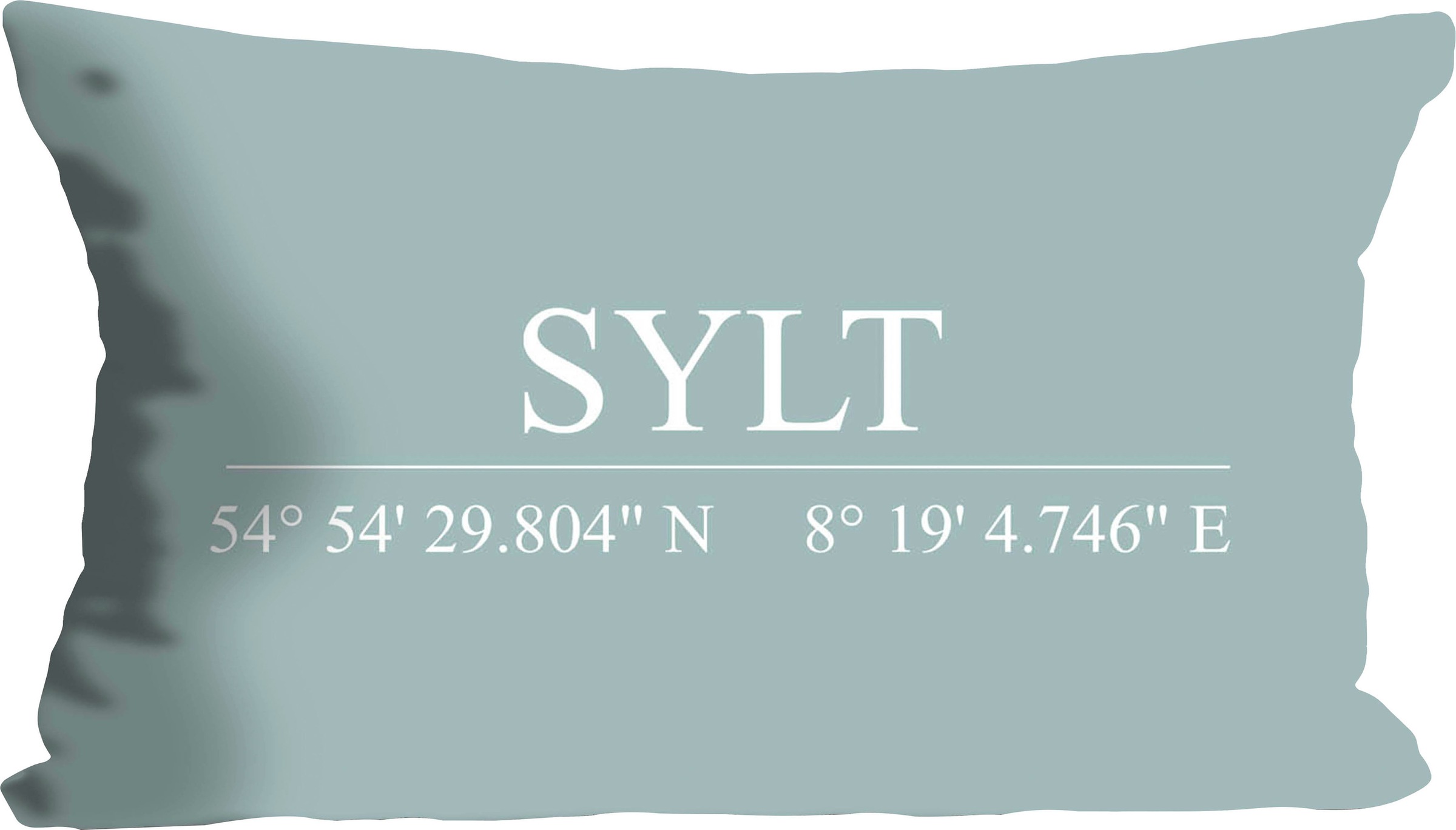 queence Dekokissen »Sylt«, Kissenhülle,Sylt Schriftzug,Sylt,Koordinaten,Nor günstig online kaufen