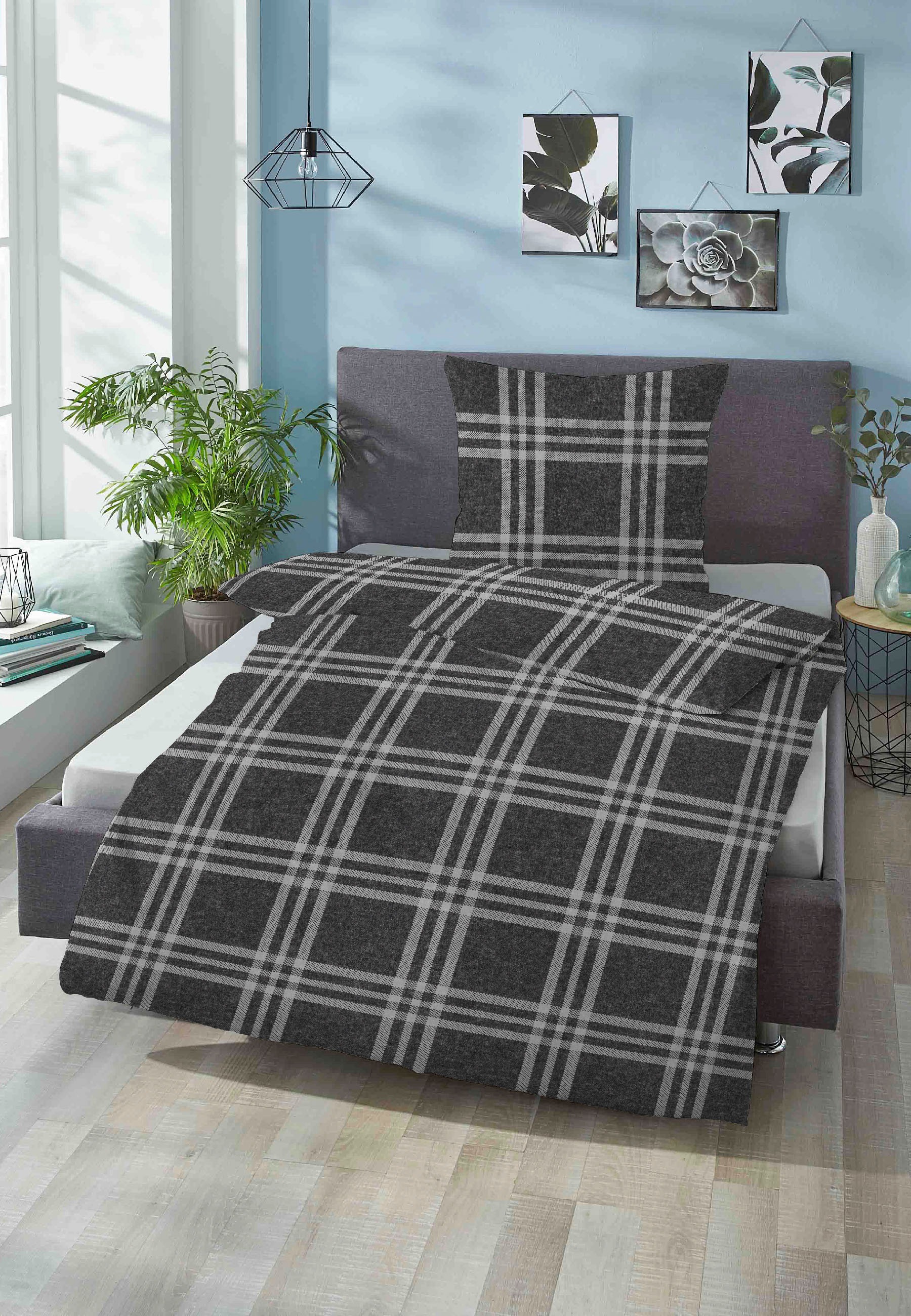 Biberna Bettwäsche »Lya«, kuschelig warm, weich, Melange, 100% Baumwolle, made in Germany