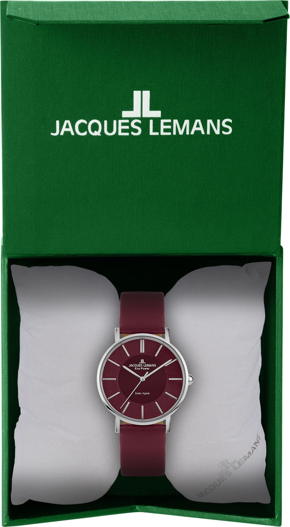 Jacques Lemans Solaruhr »Eco Power Solar Apple, 1-2113E«, Armbanduhr, Herrenuhr, Damenuhr, gehärtetes Crystexglas