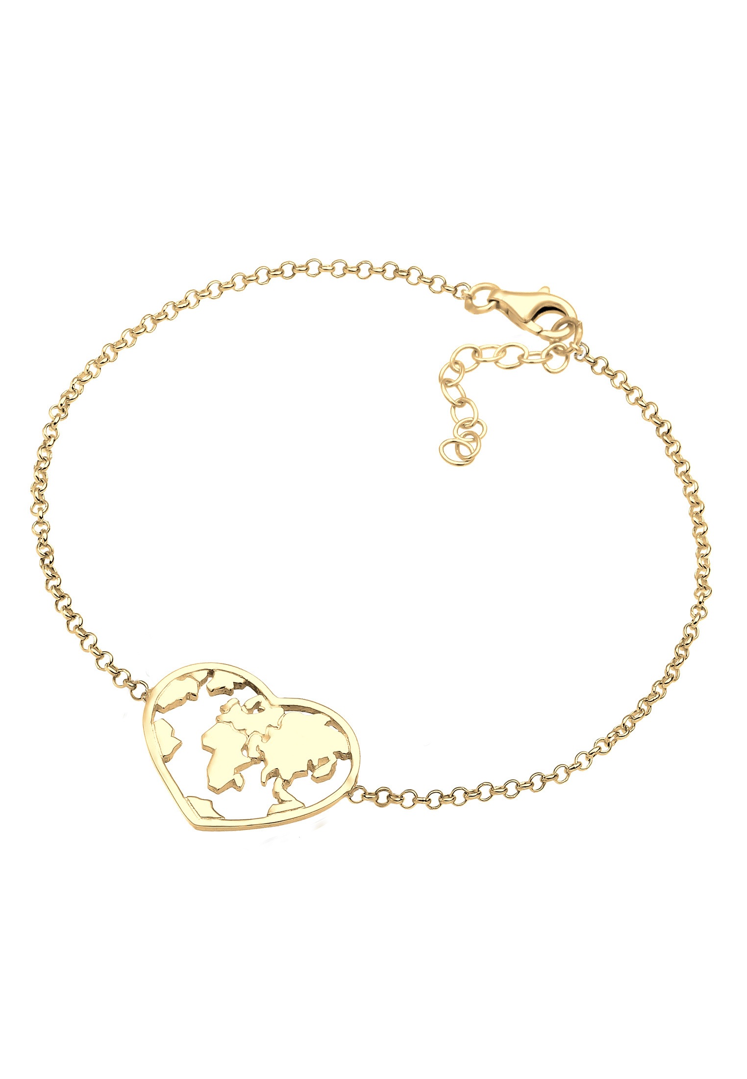 Elli Armband »Globus Herz 925 Sterling Silber«