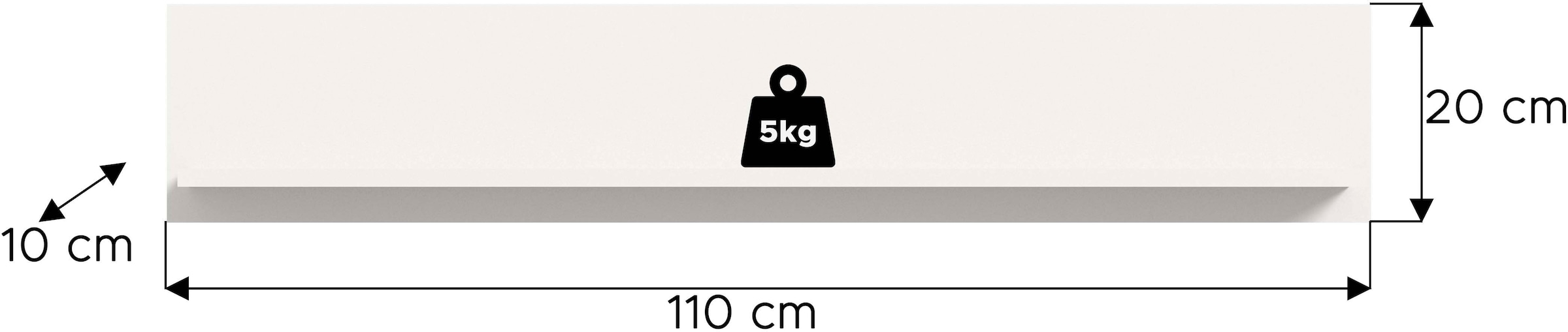 INOSIGN Wandboard »FLORENZ, 110 cm, Hochglanz« 1 Stk. tlg. Wandboard, Wandregal, Regal, Wohnzimmer, Esszimmer