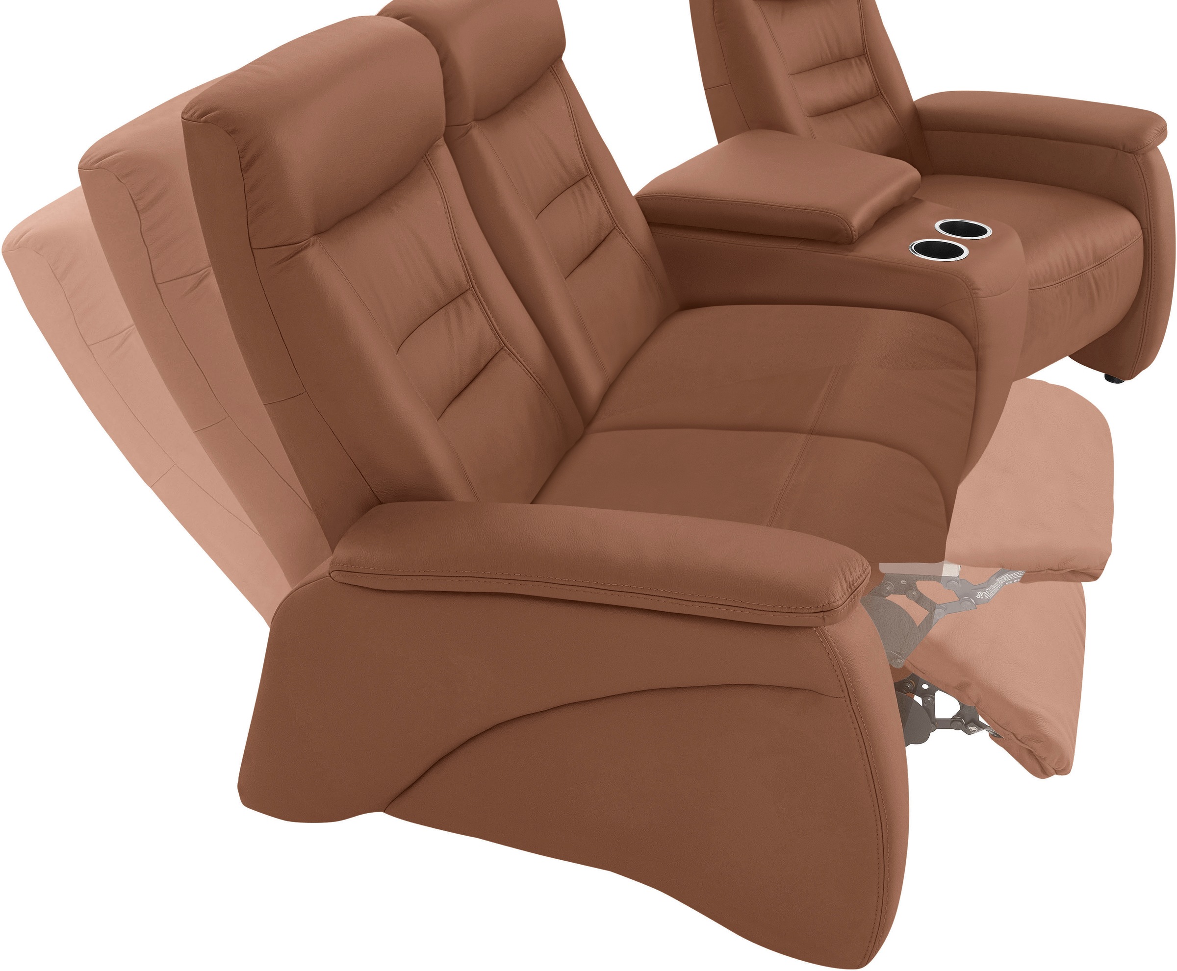 exxpo - sofa fashion 3-Sitzer »Ascoli, Kinosofa mit hohem Sitzkomfort, bequeme Armlehnen«, inkl. Relaxfunktion, Ablage und Staufach, hohe Rückenlehne