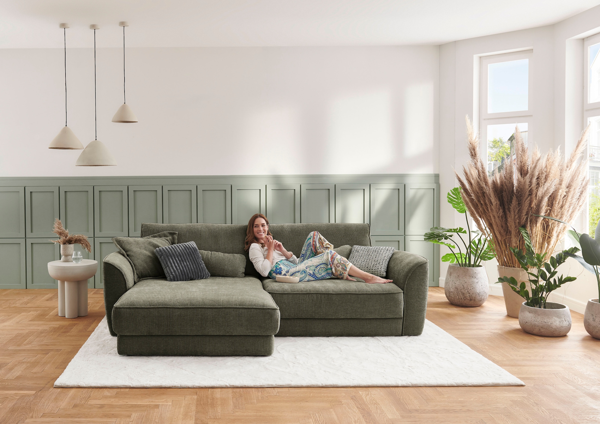 Die PlanBar Ecksofa »ZE-EM24138, L-Form, B: 264 cm« SoftSitz-Kaltschaumpolsterung, wahlweise mit Sitztiefenverstellung