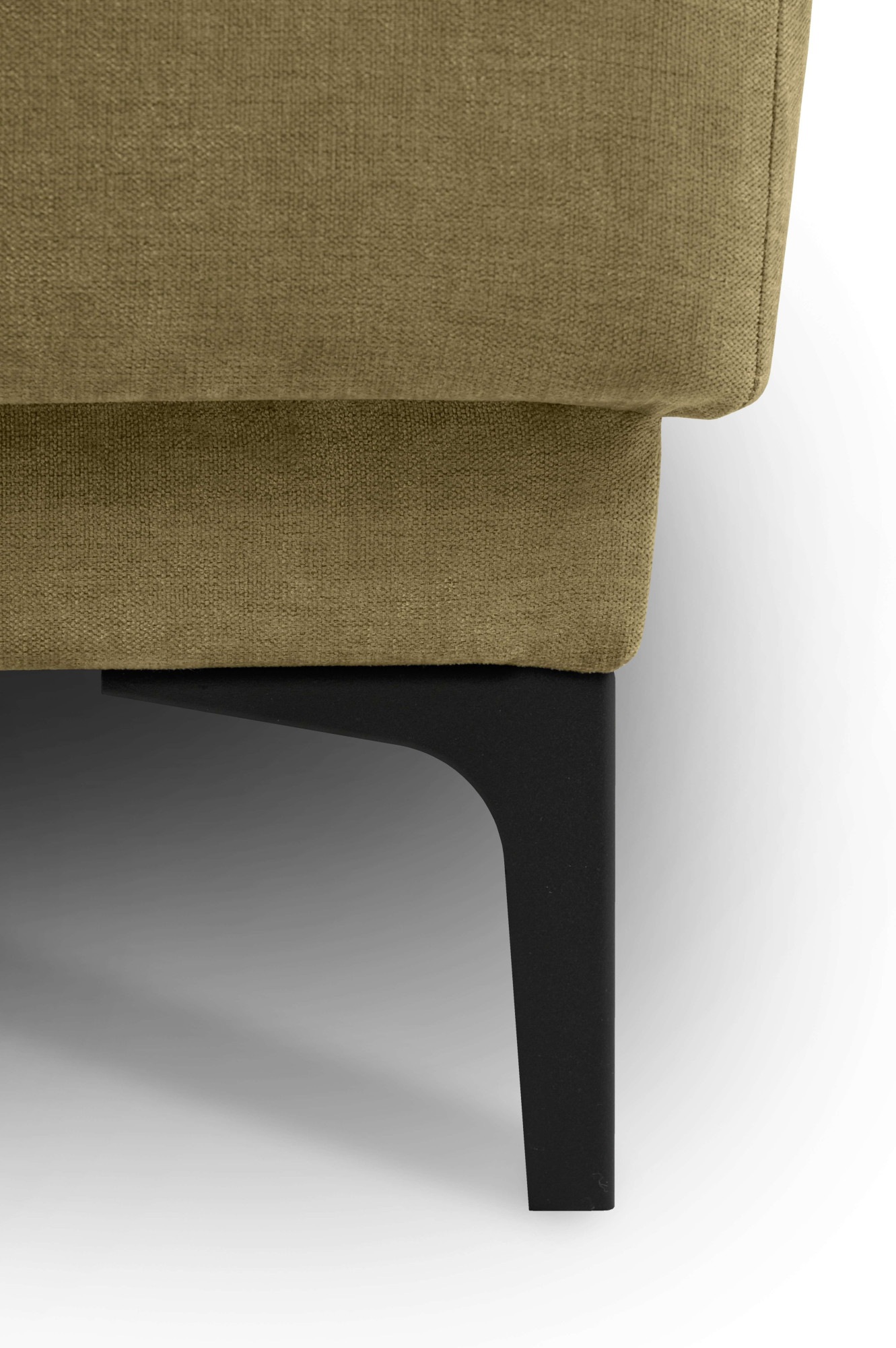 Places of Style Ecksofa »Polsterecke Oland, Struktur, Flachgewebe, Luxus-Microfaser, Boucle«, L-Form, 289 cm, Wellenunterfederung, Skandi-Design, Metallfüße
