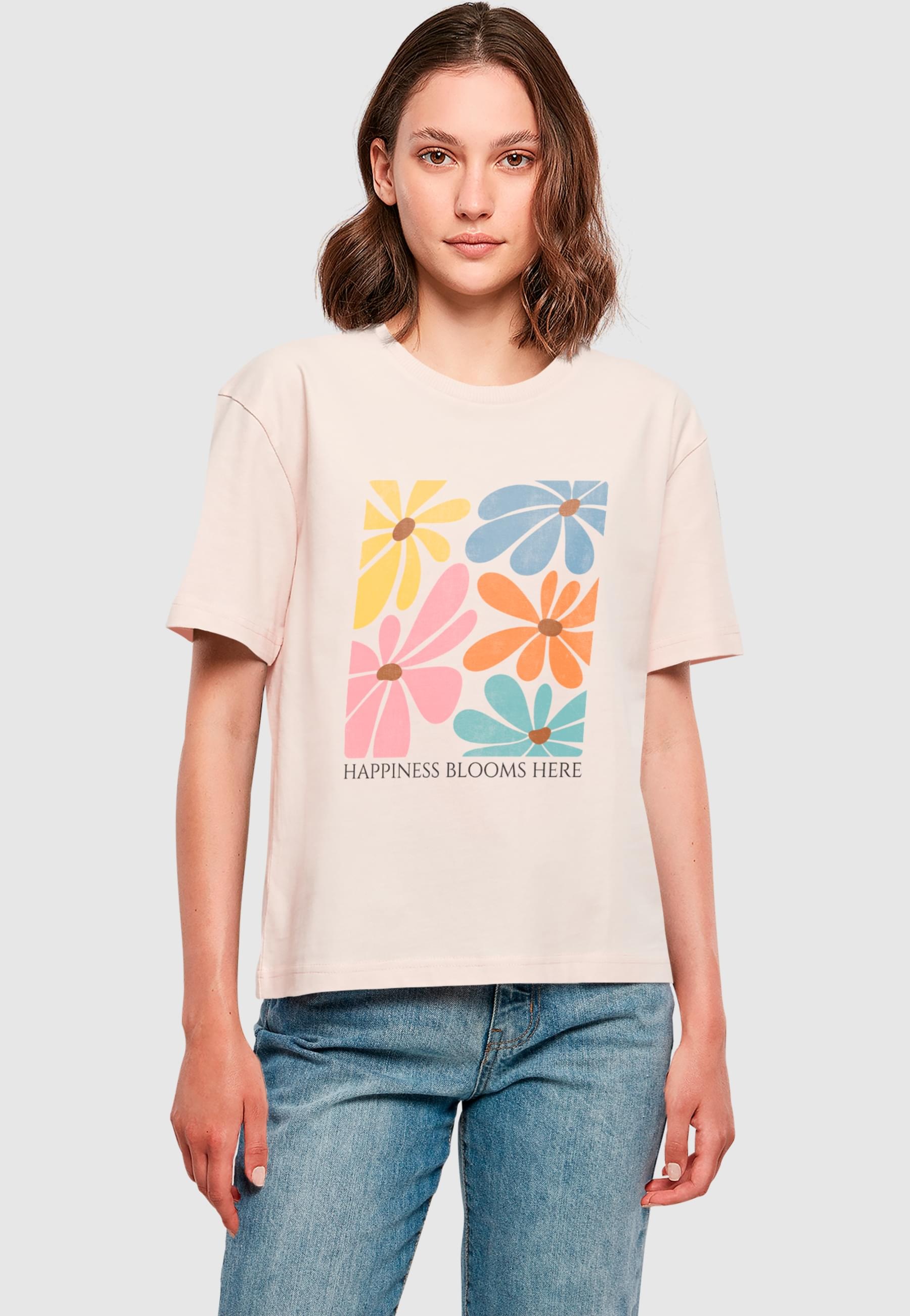 Merchcode T-Shirt »Merchcode Ladies Happiness Blooms Here Tee« 1 Stk. tlg.