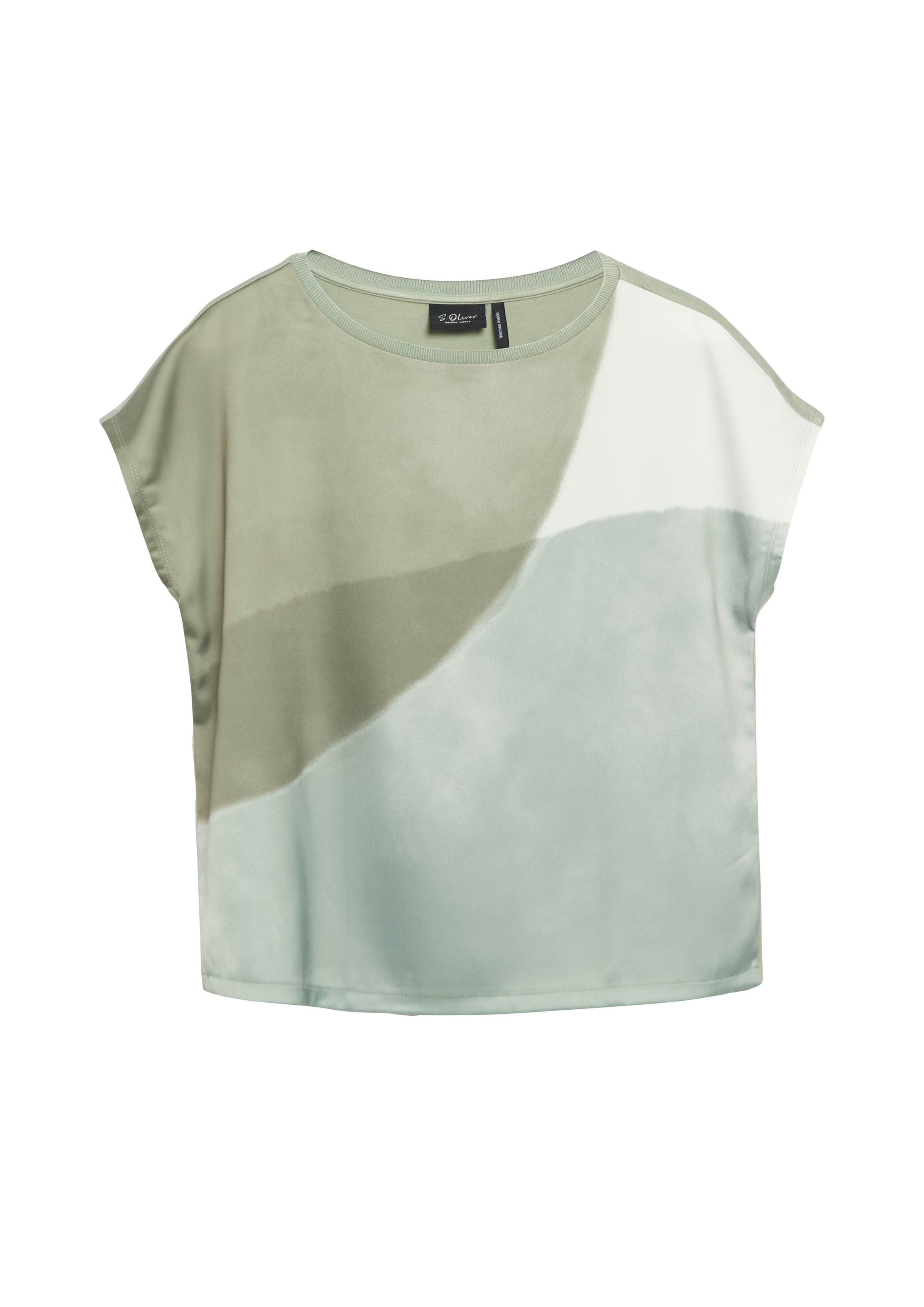 s.Oliver BLACK LABEL Kurzarmshirt Sommershirt mit grafischem Muster
