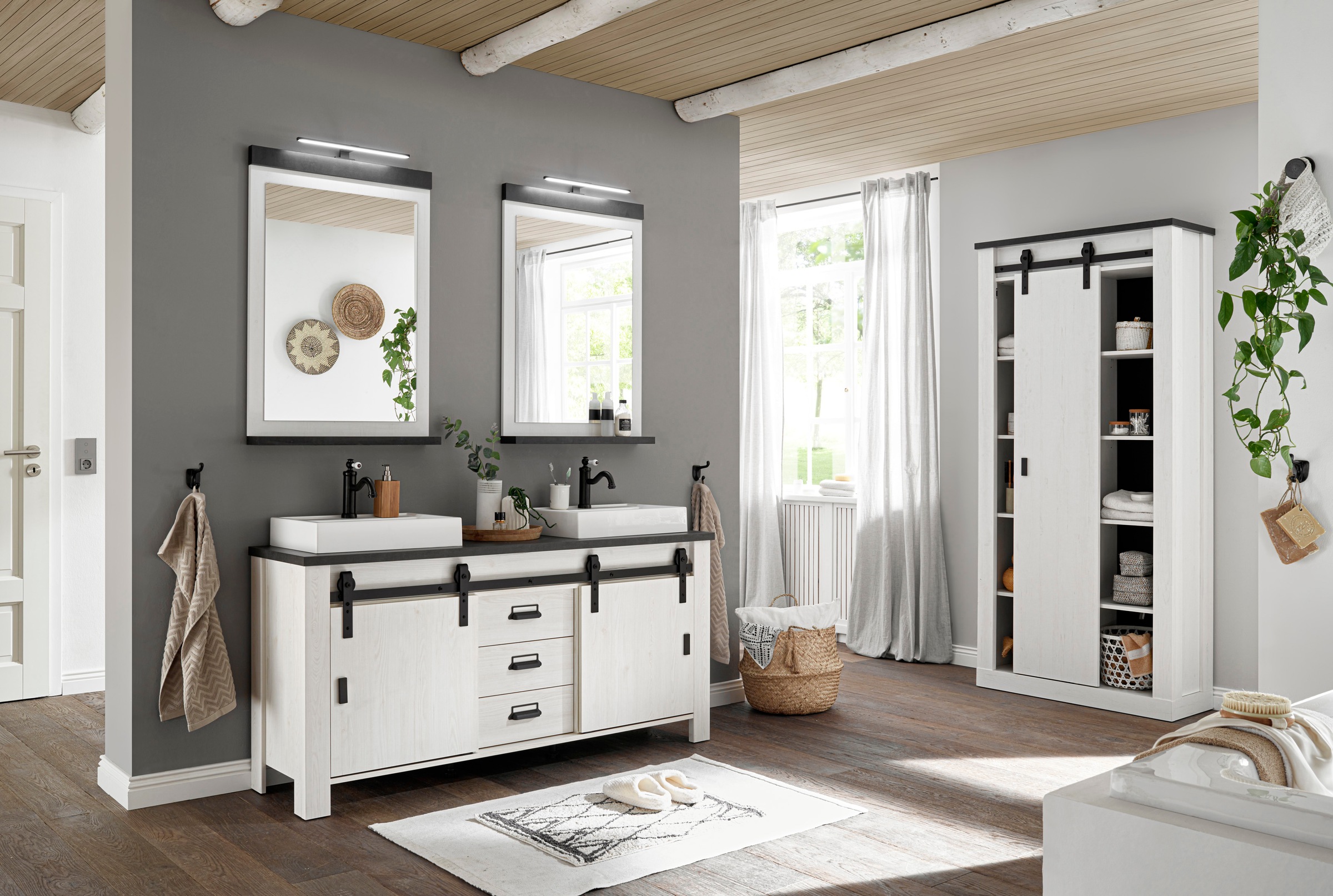 Home affaire Badmöbel-Set »SHERWOOD, Bad im modernen Design, 4-teiliges Bad günstig online kaufen