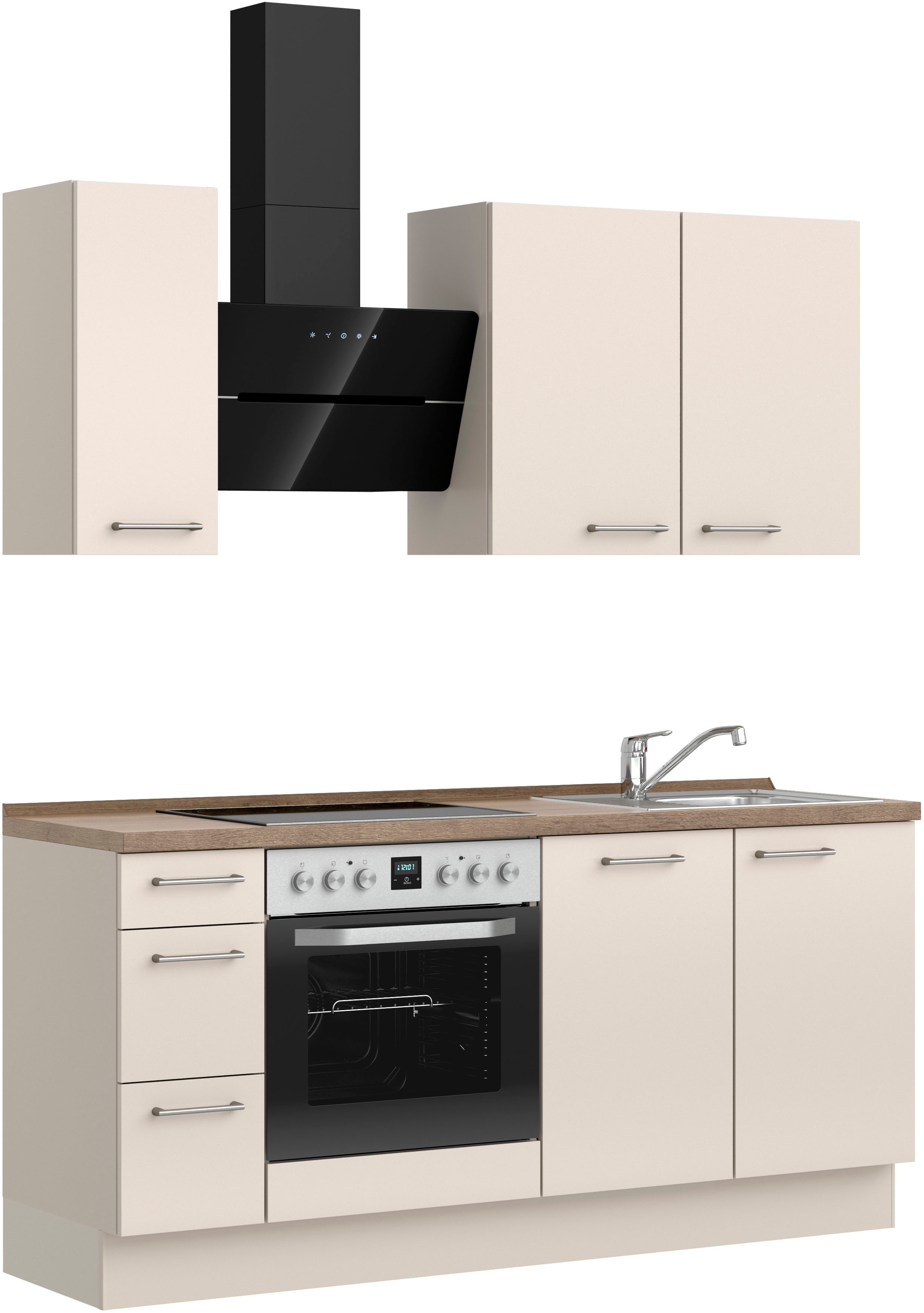 nobilia® Küchenzeile »"Laser II"«, vormontiert, Ausrichtung wählbar, Breite 180 cm, wahlw. mit E-Geräten