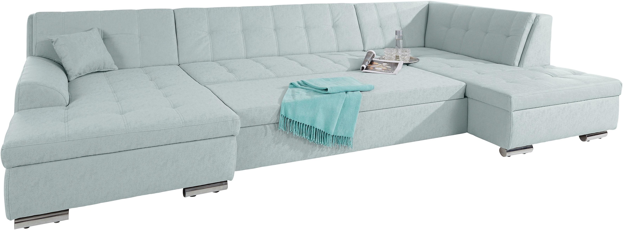 DOMO collection Wohnlandschaft »Aversa U-Form«, wahlweise mit Bettfunktion, frei im Raum stellbar