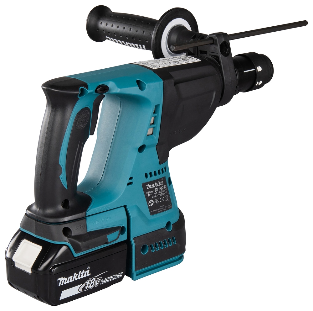 Makita Kombihammer »DHR243RTJ«, (Set), für SDS-PLUS 18 V, 5,0 Ah, inkl. Akku, Ladegerät und Koffer