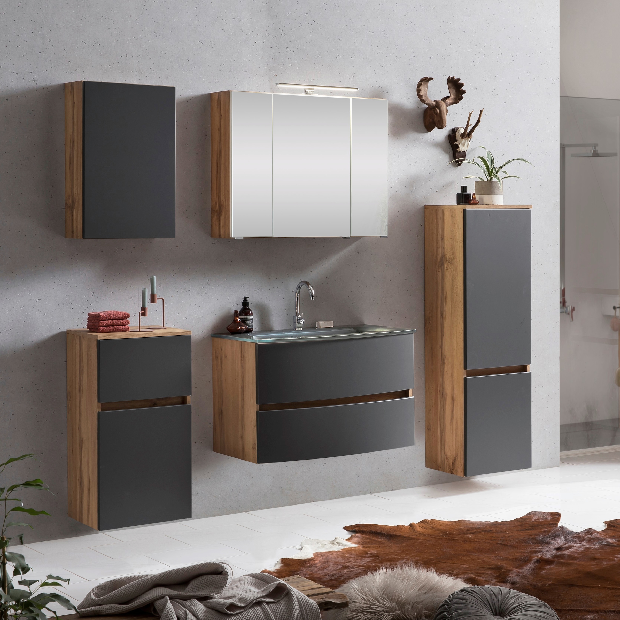 welltime Badezimmer-Set »Kaunas« Set, 5 Stk. tlg. günstig online kaufen