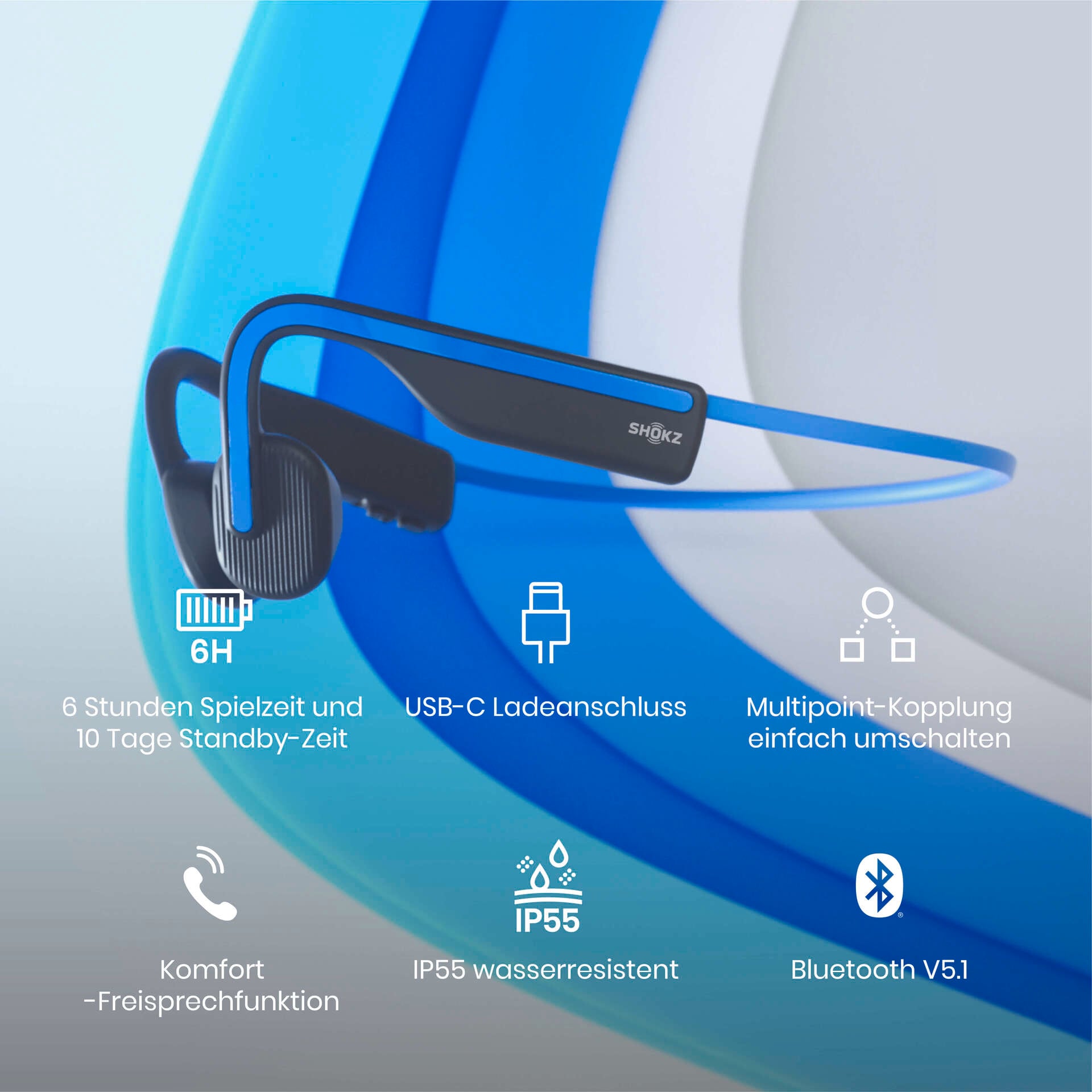 Shokz Open-Ear-Kopfhörer »OpenMove + Cooling Towel«