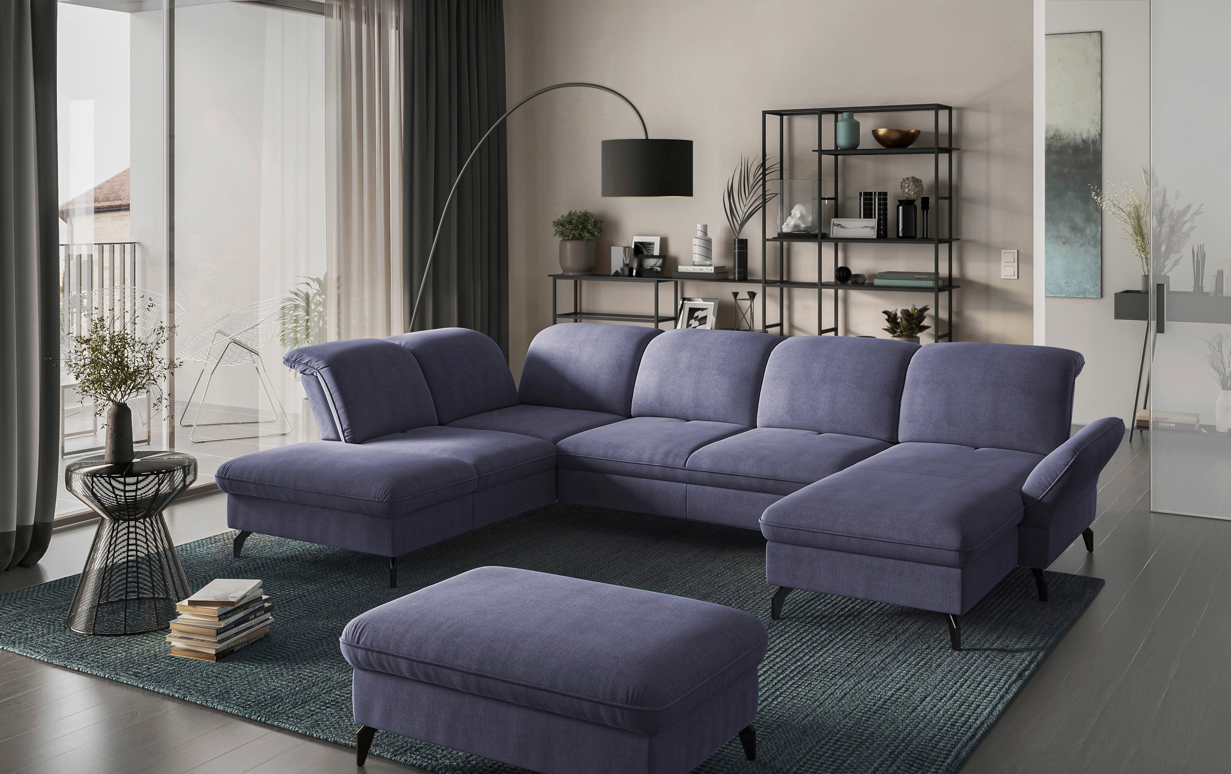 sit&more Wohnlandschaft »Leandro U-Form«, Wahlweise mit Bett-, Kopfteil - u günstig online kaufen