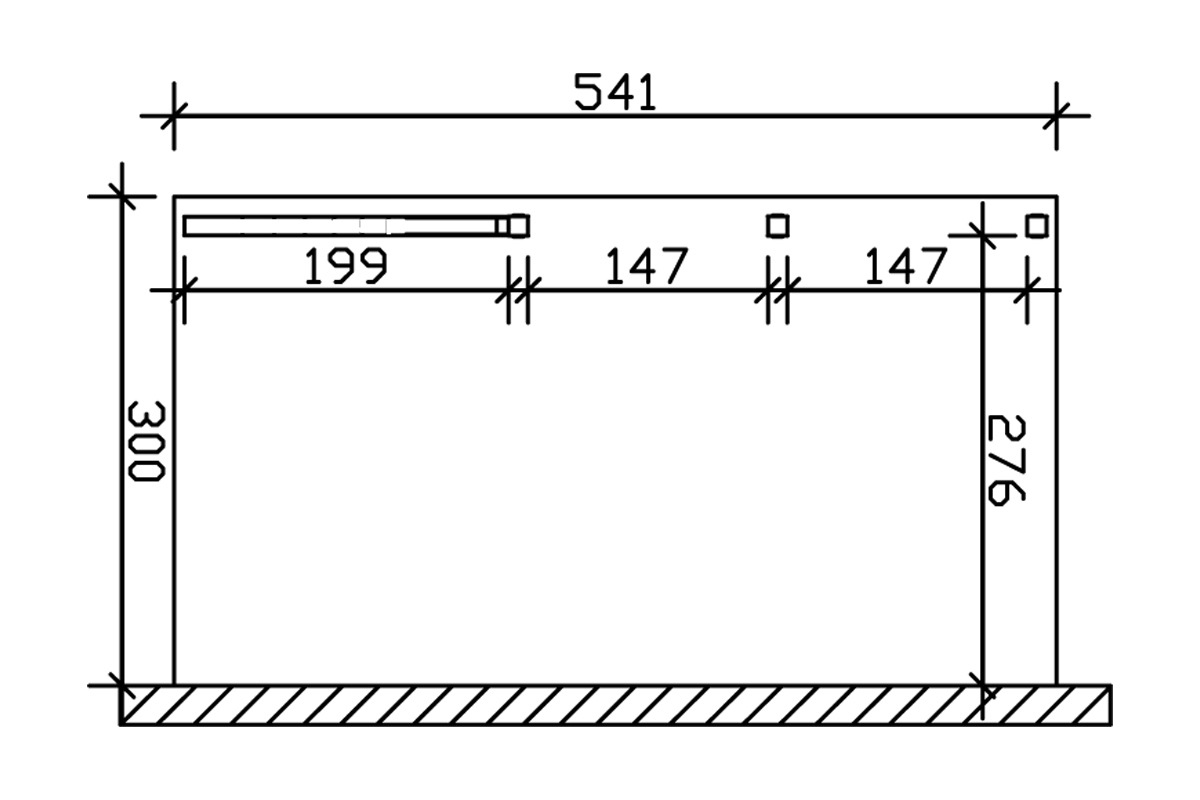 Skanholz Anlehncarport »Eifel«, 276 cm, weiß