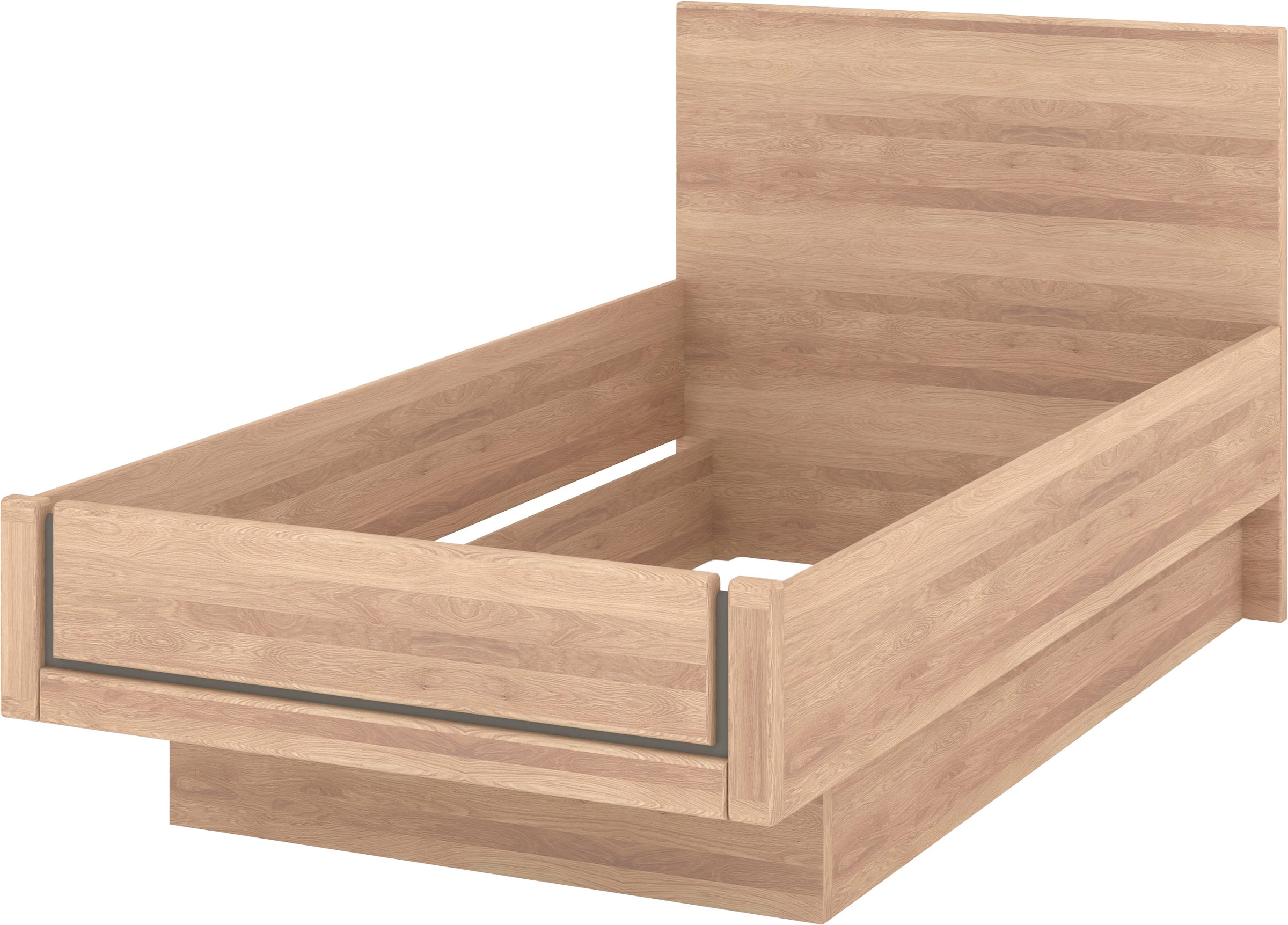 Musterring Holzbett »Sorrent, Bettgestell, Bettrahmen, teilmassiv Eiche«, (MADE IN GERMANY), Eiche teilmassiv, Liegehöhenverstellung, in schwebender Optik