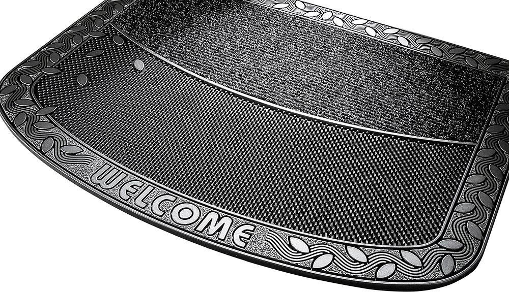 Home2Fashion Fußmatte »TC Clean Leaves«, rechteckig, 8 mm Höhe, Schmutzfangmatte, mit Spruch, robust, In- und Outdoor geeignet