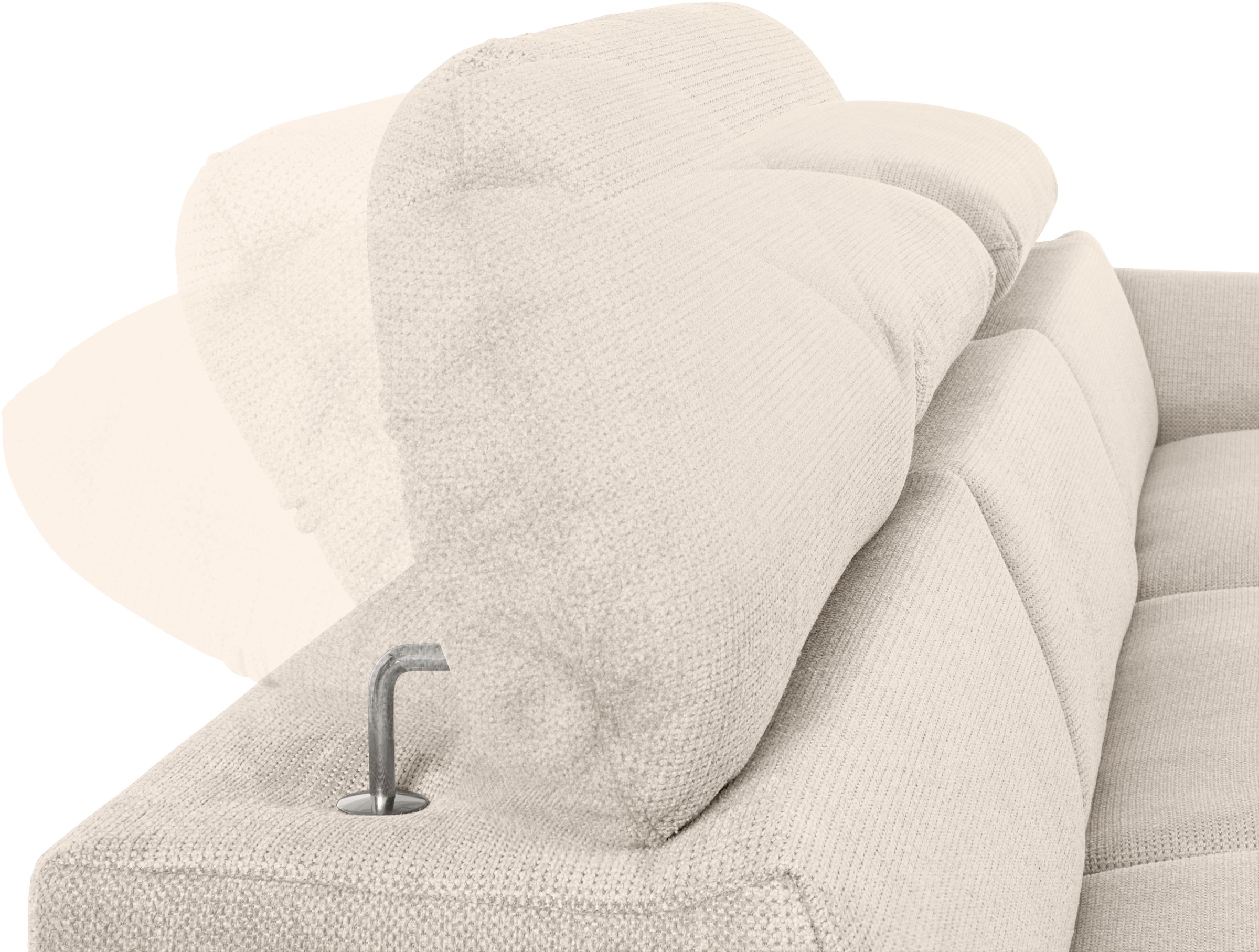 COTTA Ecksofa »Lola L-Form«, (Set, mit Hocker), mit Hocker & Kopfteilfunktion, wahlw. Bett- und Armteilfunktion