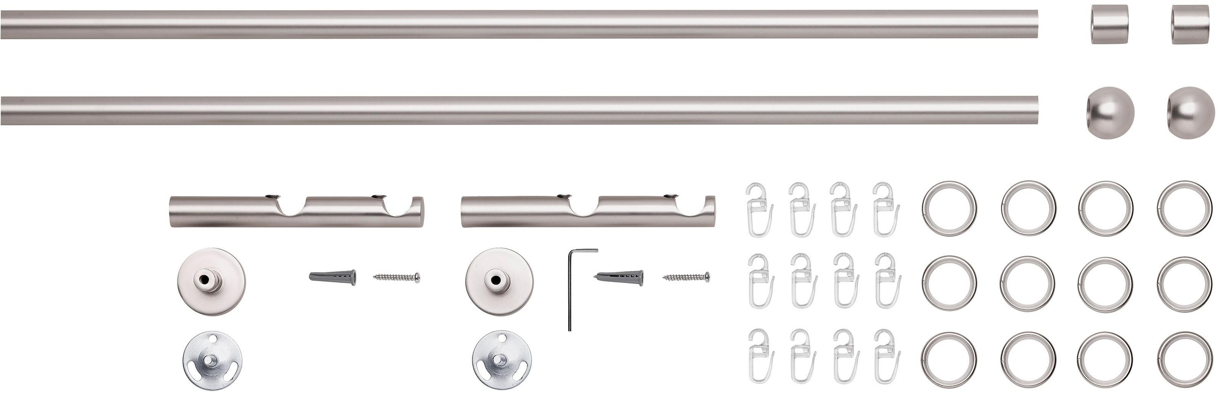 Good Life Gardinenstange »BOLA« Ø 16 mm 2 läufig-läufig Fixmaß mit Ringen günstig online kaufen