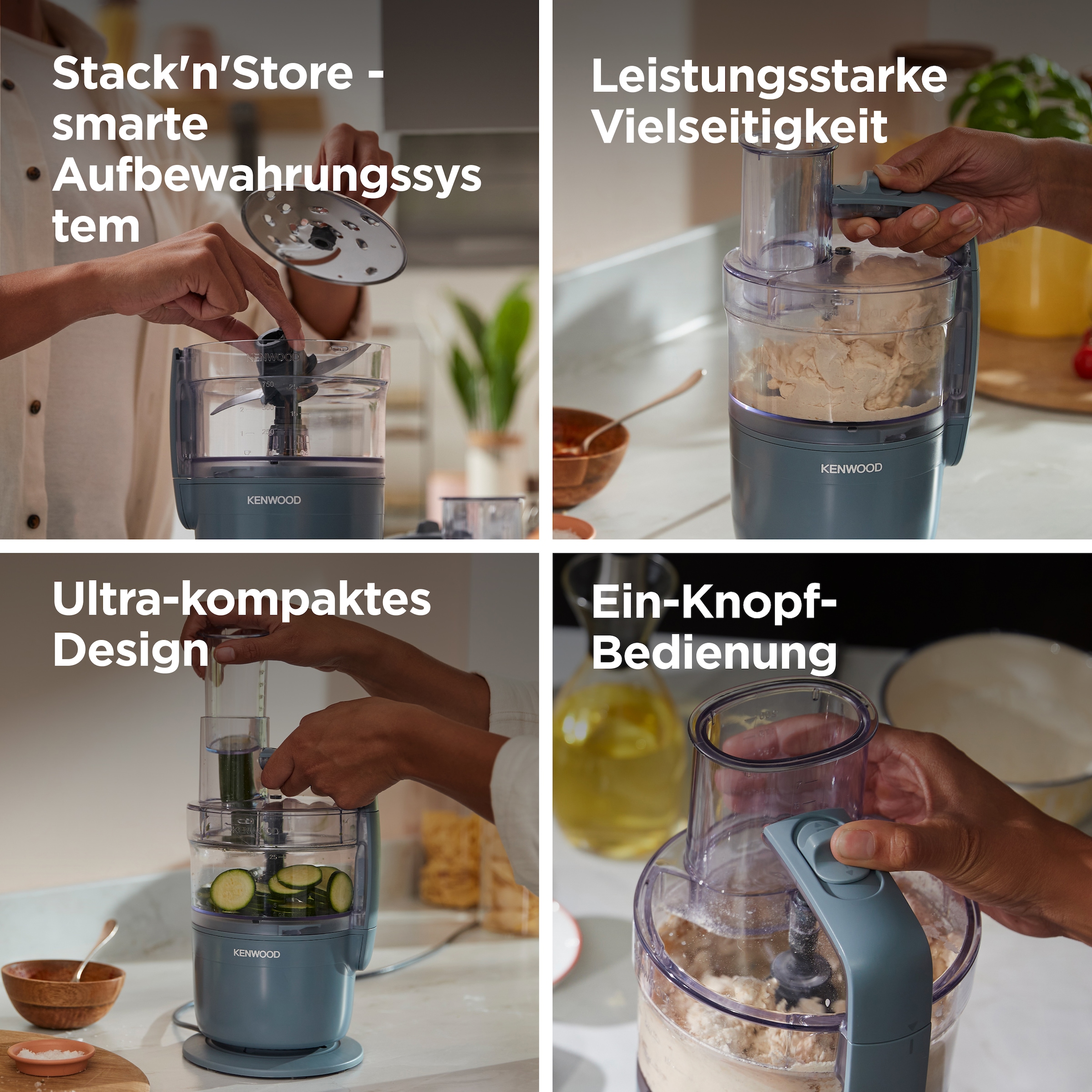 Kenwood Küchenmaschine »MultiPro Go FDP23.140GY« Kompakt-Küchenmaschine zum Schneiden, Reiben, Pürieren & Teig Kneten