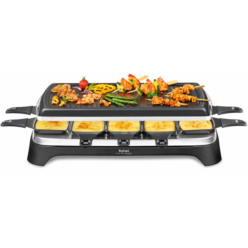 TEFAL Raclette »Ambiance, inkl. Tischgrill-Funktion, abnehmbares Kabel« 10 Stk. Raclettepfännchen 1.350 W spülmaschinengeeignete Platte, RE4588...