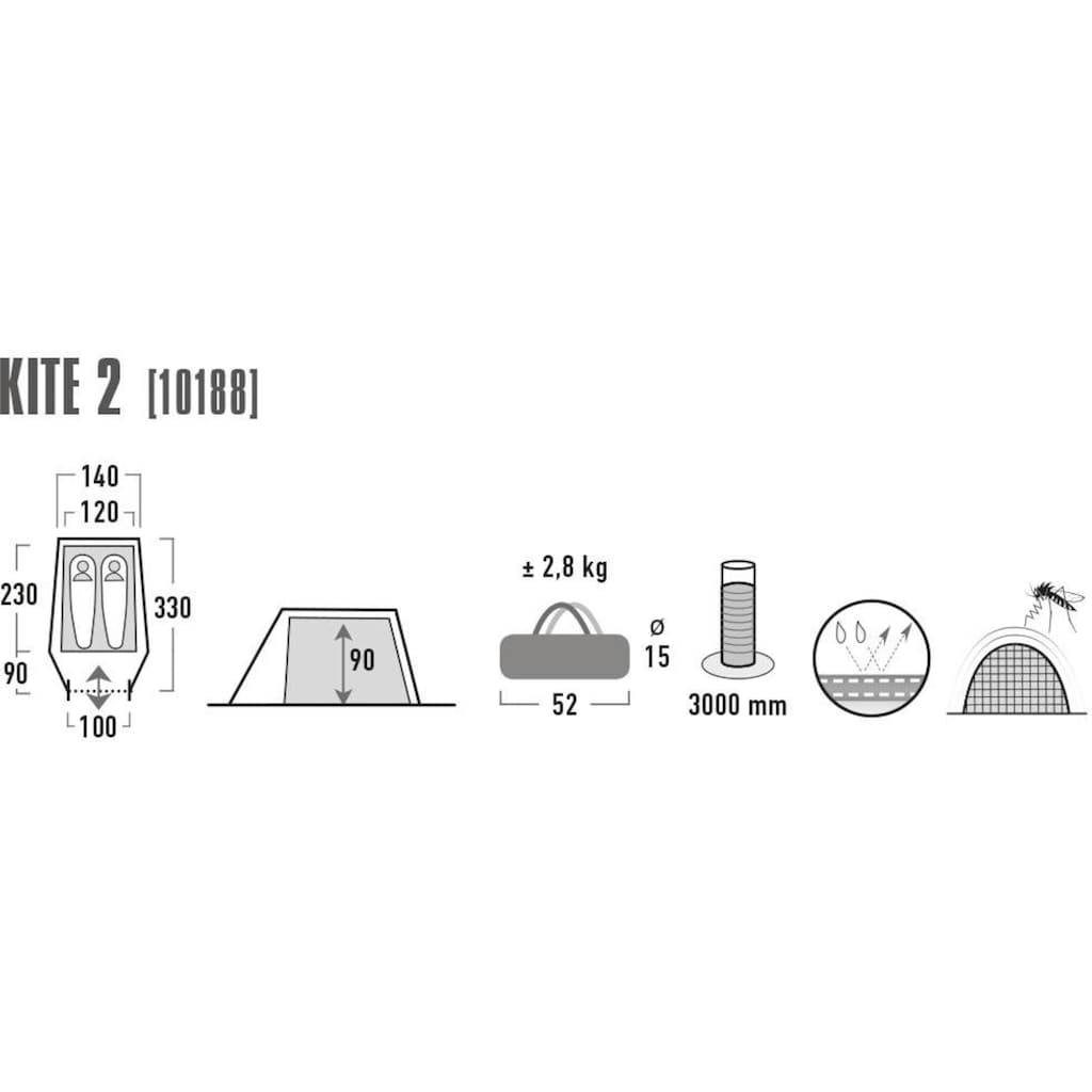 High Peak Tunnelzelt »Kite 2«, 2 Personen, (mit Transporttasche)