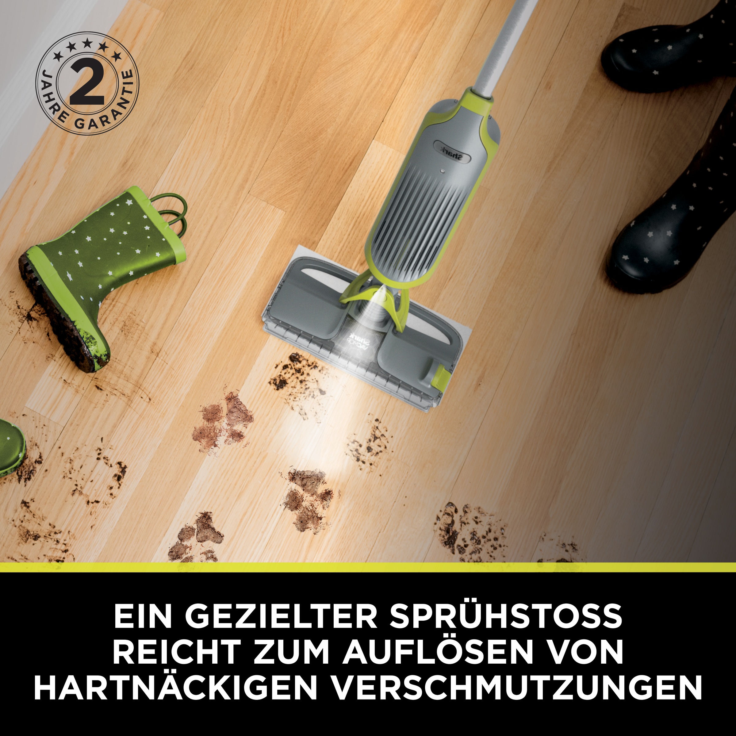 Shark Nass-Trocken-Akkusauger »Shark VacMop 2-in-1 kabelloser Staubsauger und Sprühmopp VM200EU« VOLLSTÄNDIGE REINIGUNG MIT EINEM EINZIGEN EINWEGPAD, kabellos, leicht