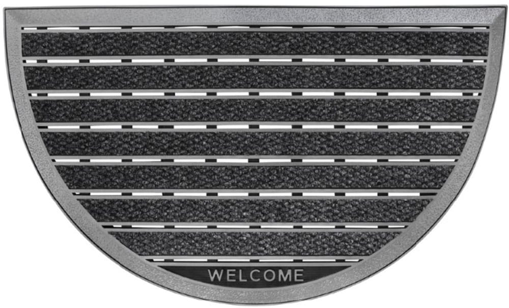 Home2Fashion Fußmatte »Welcome Moonline«, halbrund, 10 mm Höhe, Schmutzfangmatte, robust, gestreift, In- und Outdoor geeignet