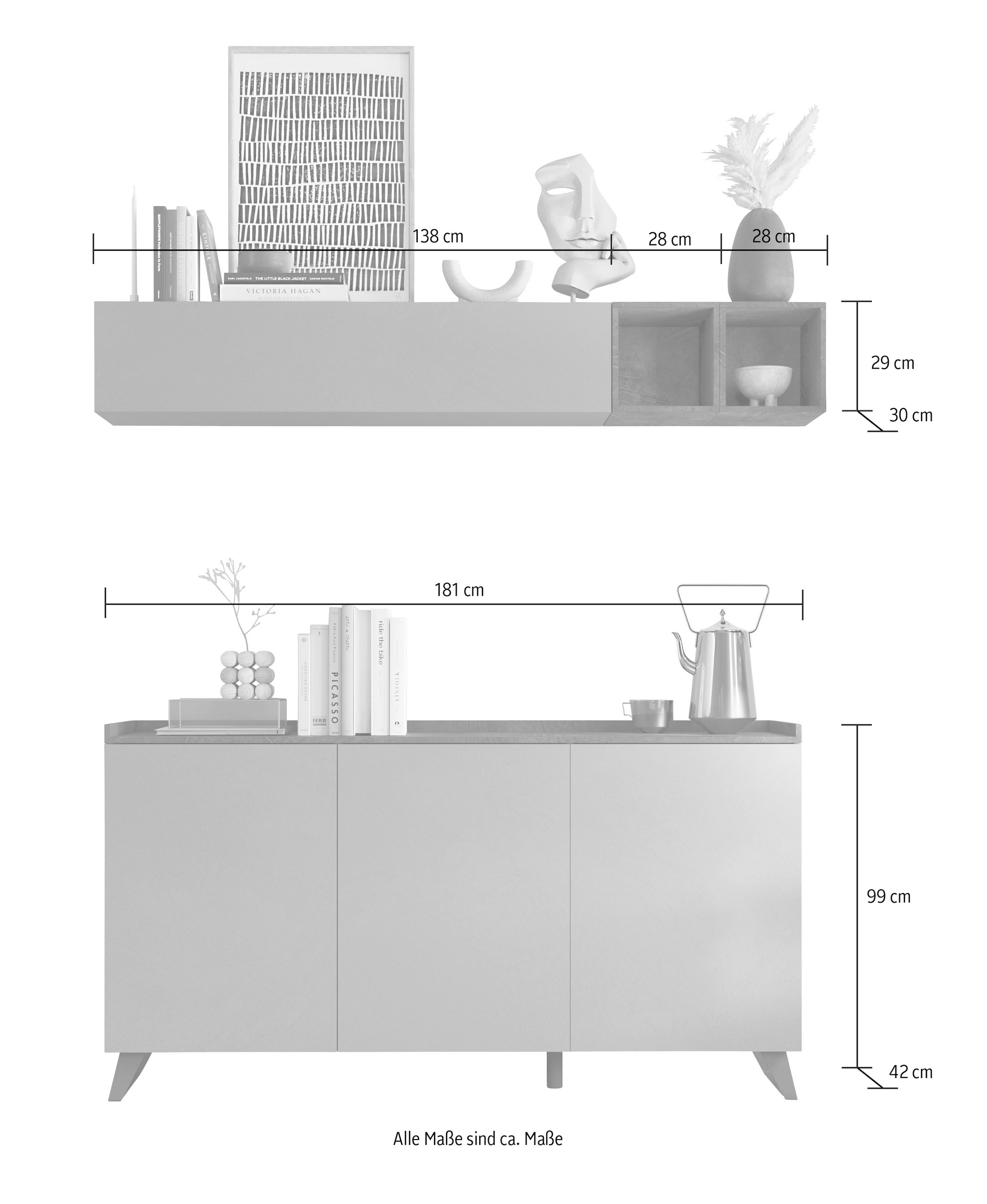 INOSIGN Wohnwand »Tray«, 4-teilig
