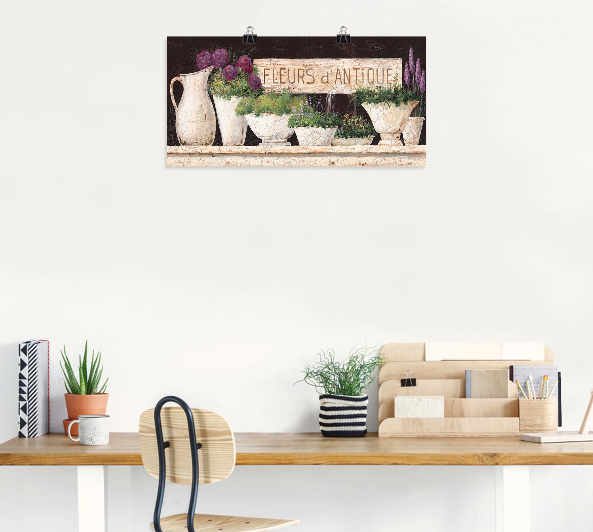 Artland Wandbild »Antike Blumen«, Vasen & Töpfe, (1 St.), als Alubild, Outdoorbild, Leinwandbild, Poster, Wandaufkleber