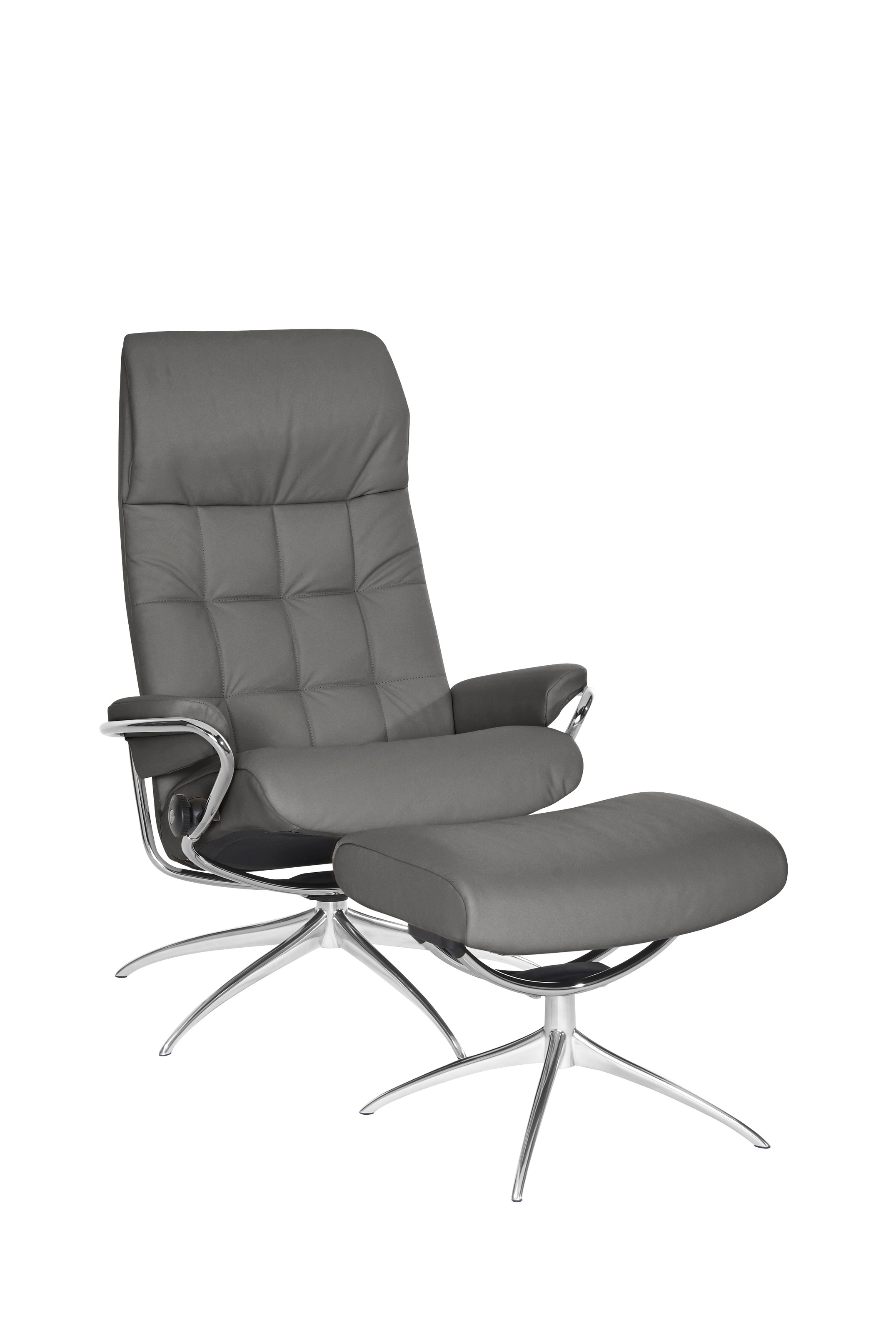 Stressless® Relaxsessel »London«, (Set, Relaxsessel mit Hocker), mit Hocker, High Back, mit Star Base, Gestell Chrom