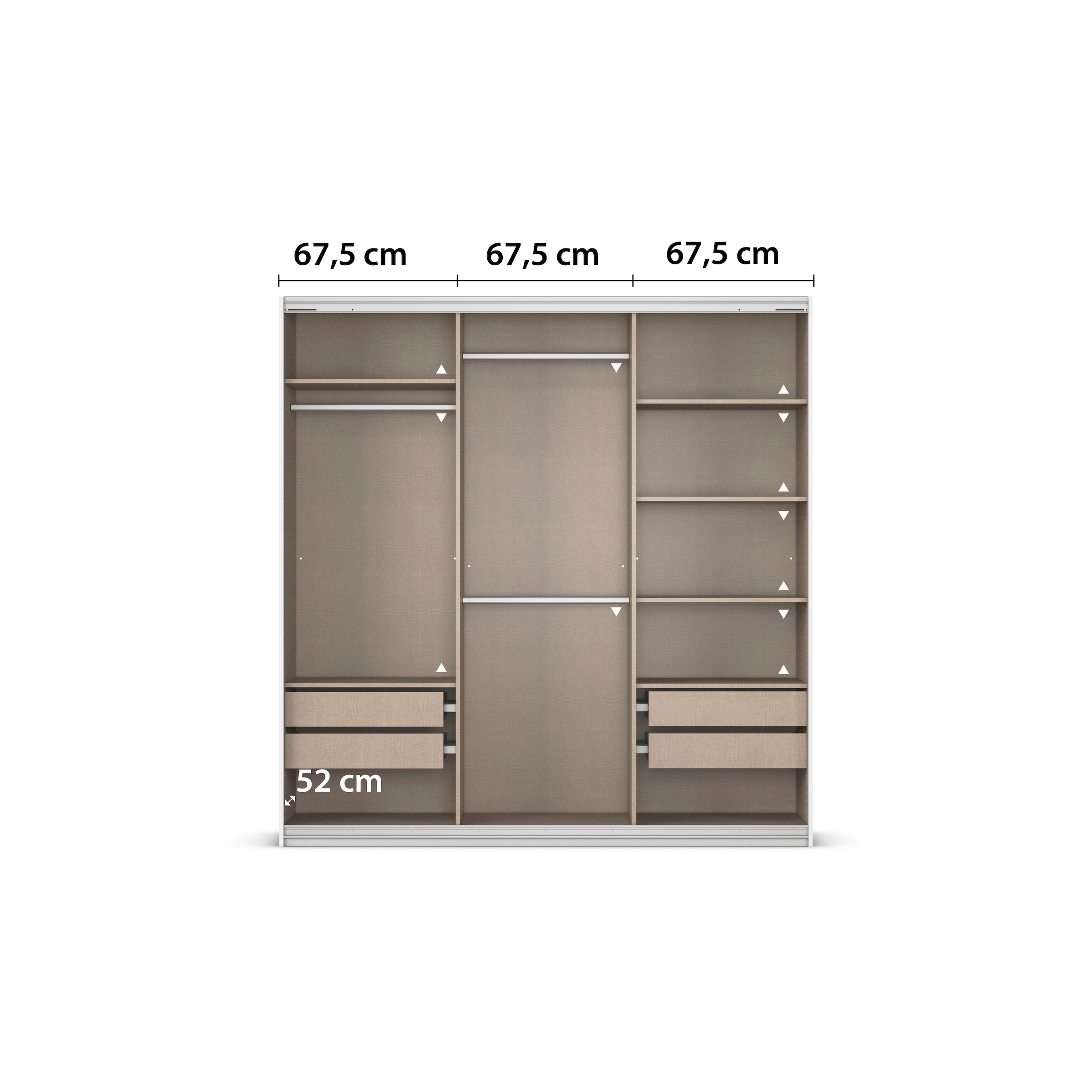 rauch Kleiderschrank »Schwebetürenschrank OTTO´s Choice Garderobe Schrank TOP ANGEBOT Avola«, (in 3 verschiedenen Ausstattungen BASIC/CLASSIC/PREMIUM inkl. Spiegel), mit eleganten Zierleisten in Chrom, Schwarz oder Weiß MADE IN GERMANY