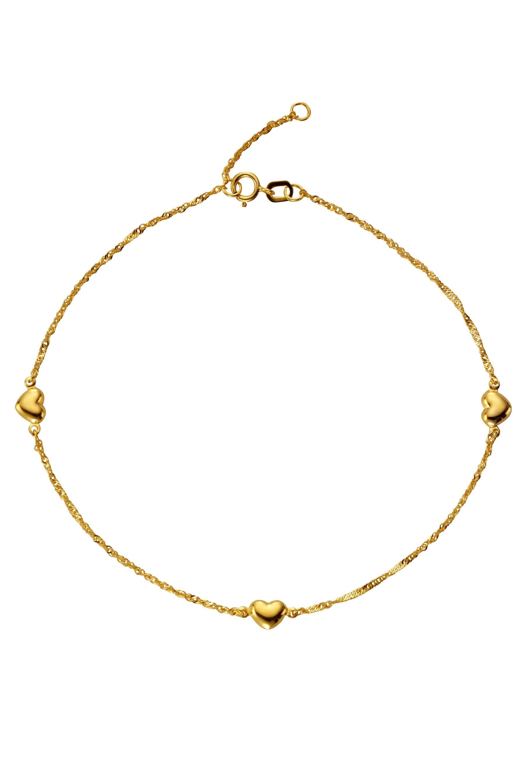 Firetti Fußkette »»Herzen«, in Singapurkettengliederung, 1,2 mm, glänzend«, Made in... kaufen