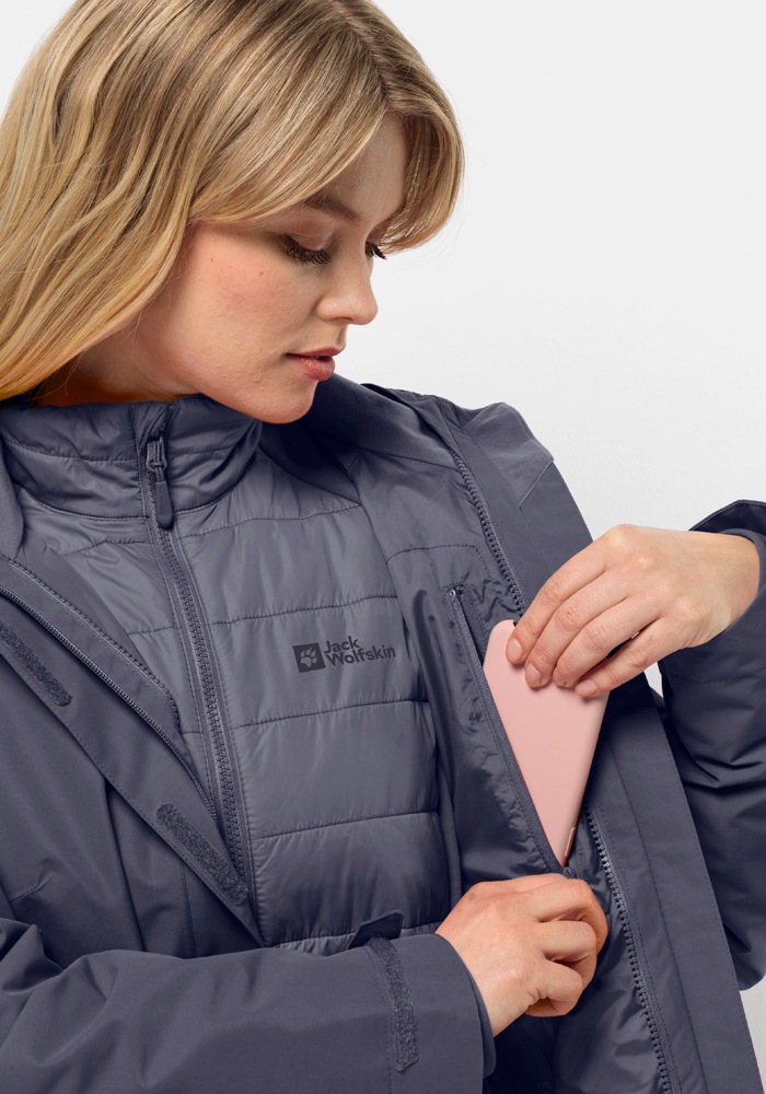 Jack Wolfskin 3-in-1-Funktionsjacke »GEISSHORN 3IN1 JKT W«, (2 teilig), mit Kapuze