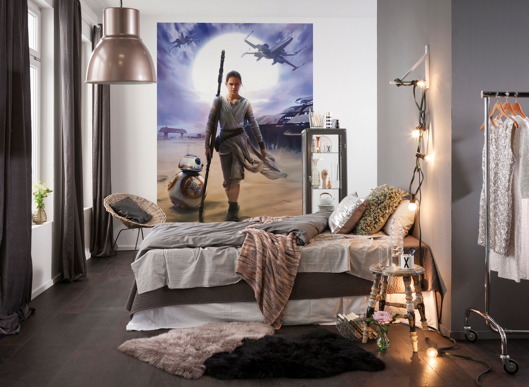 Komar Fototapete »STAR WARS Rey - Größe 184 x 254 cm«, bedruckt, Kinderzimmer