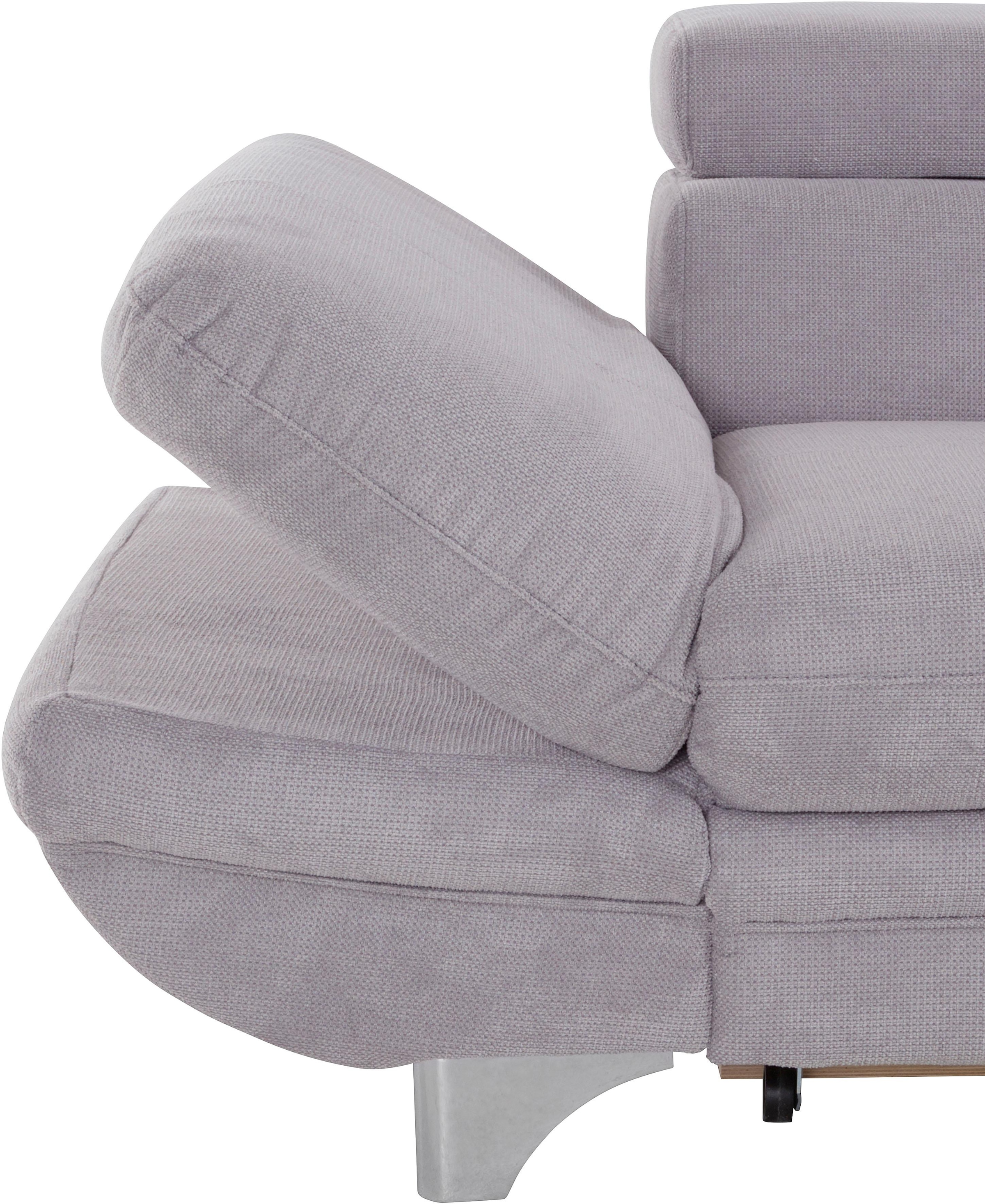 COTTA Ecksofa »Enterprise L-Form«, mit Arm- & Kopfteilverstellung, wahlweise mit Bettfunktion