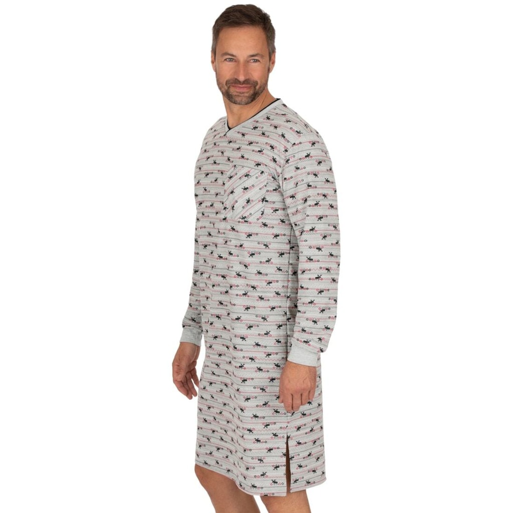 Trigema Pyjama »TRIGEMA Nachthemd mit Elch-Motiven«