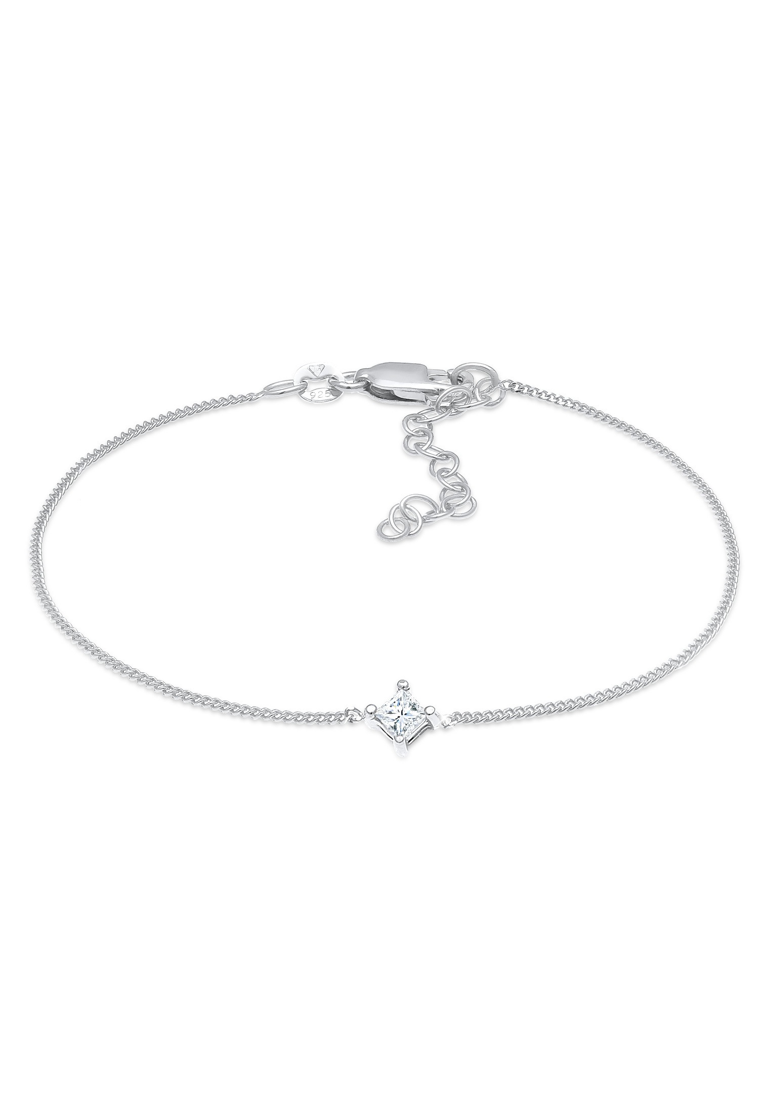 Armband »Solitär Viereck Diamant (0.1 ct.) 925 Silber«