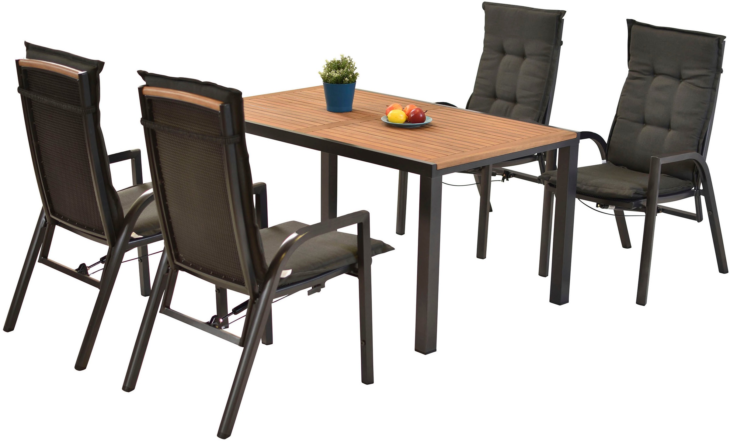 MERXX Garten-Essgruppe »»Tilos«« Set, Rückenabschluss und Armlehnen aus Aka günstig online kaufen
