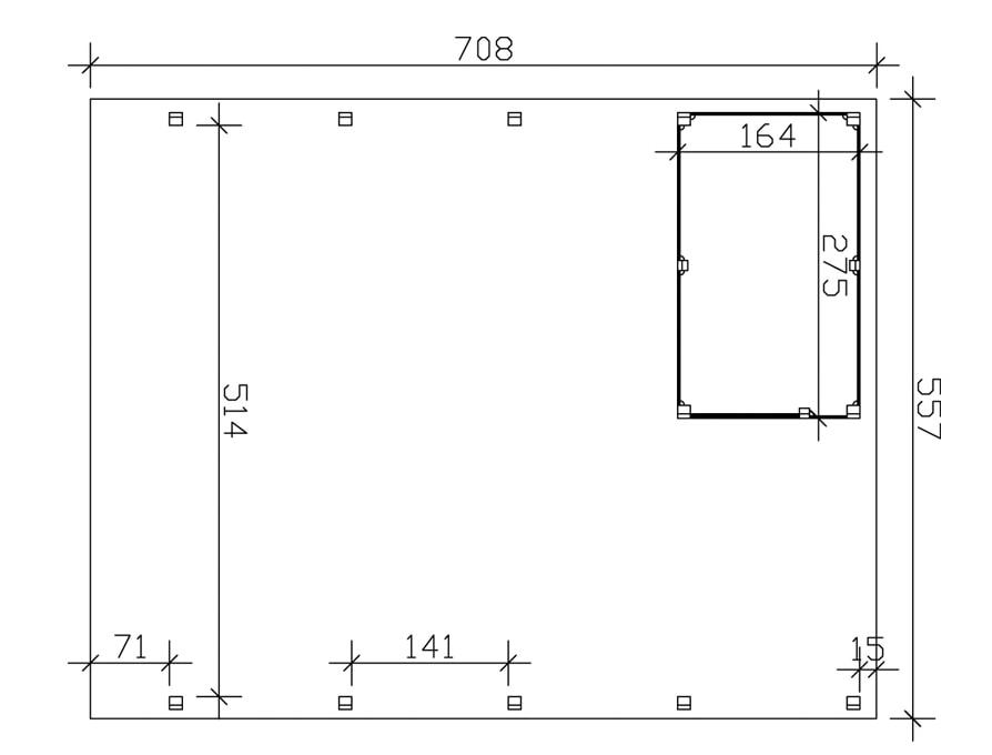 Skanholz Doppelcarport »Friesland 4«, Nadelholz, 514 cm, braun, mit Geräteraum
