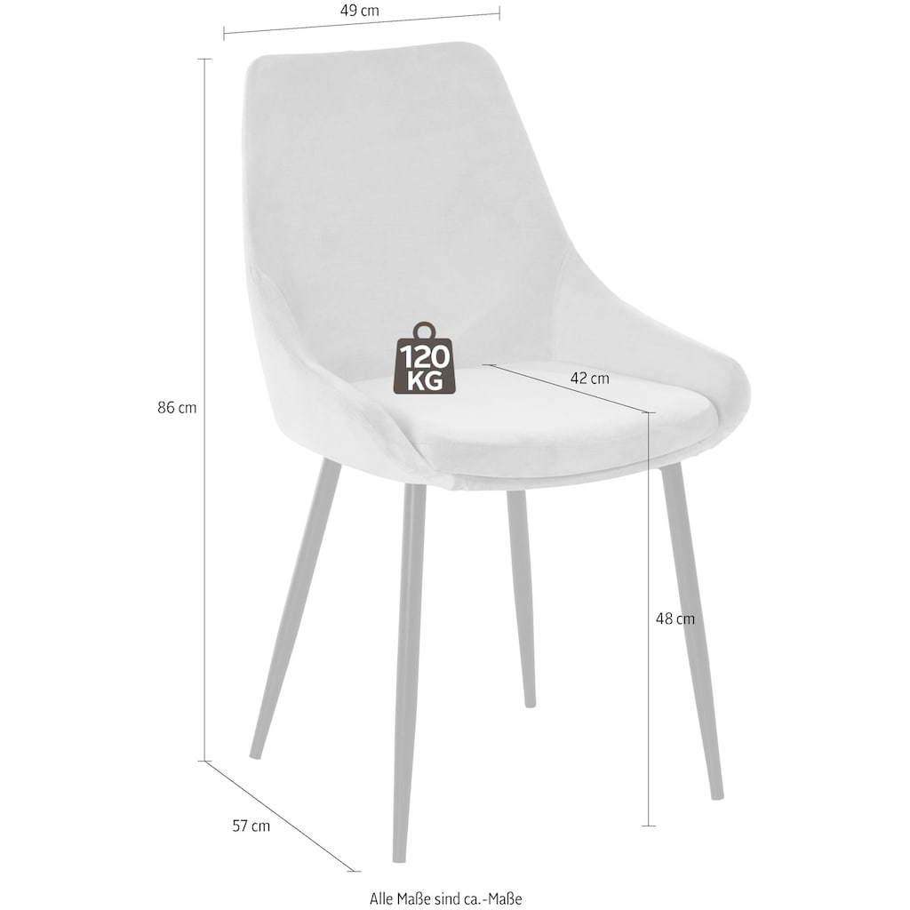 INOSIGN Stuhl »Niam«, (Set), 2 St., Velvet, in modernem Design