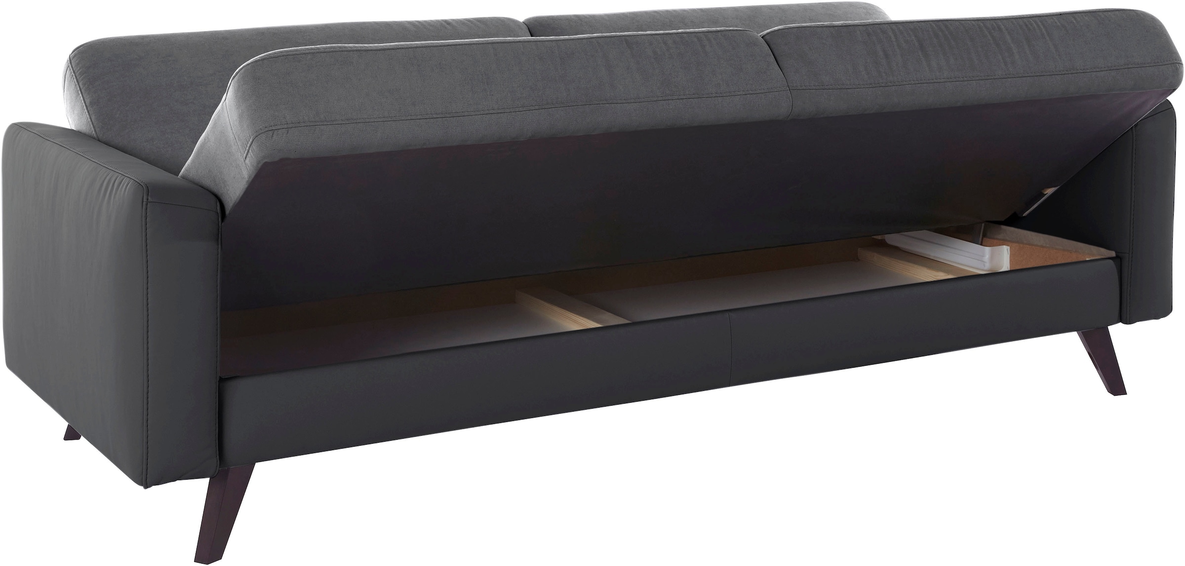 exxpo - sofa fashion 3-Sitzer »Samso, elegant und bequem, toller Sitzkomfort, Schlafsofa«, Kippcouch, inklusive Bettfunktion und Bettkasten, Komfortsitzhöhe 49cm