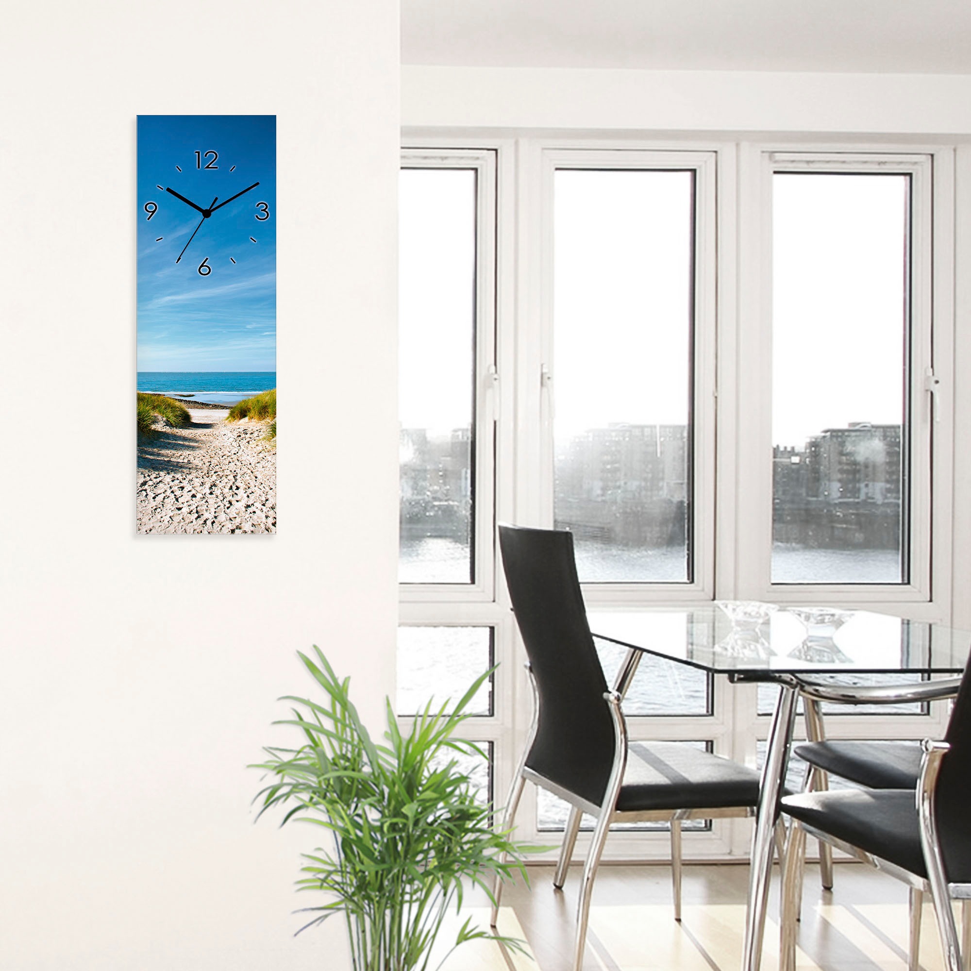 Artland Wanduhr »Strand mit Sanddünen und Weg zur See«, wahlweise mit Quarz- oder Funkuhrwerk, lautlos ohne Tickgeräusche