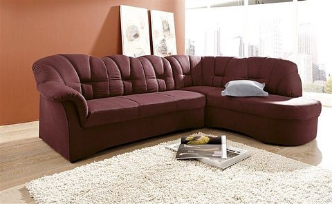 DOMO collection Ecksofa "Papenburg, zeitlose Rückensteppung, elegante Armle günstig online kaufen