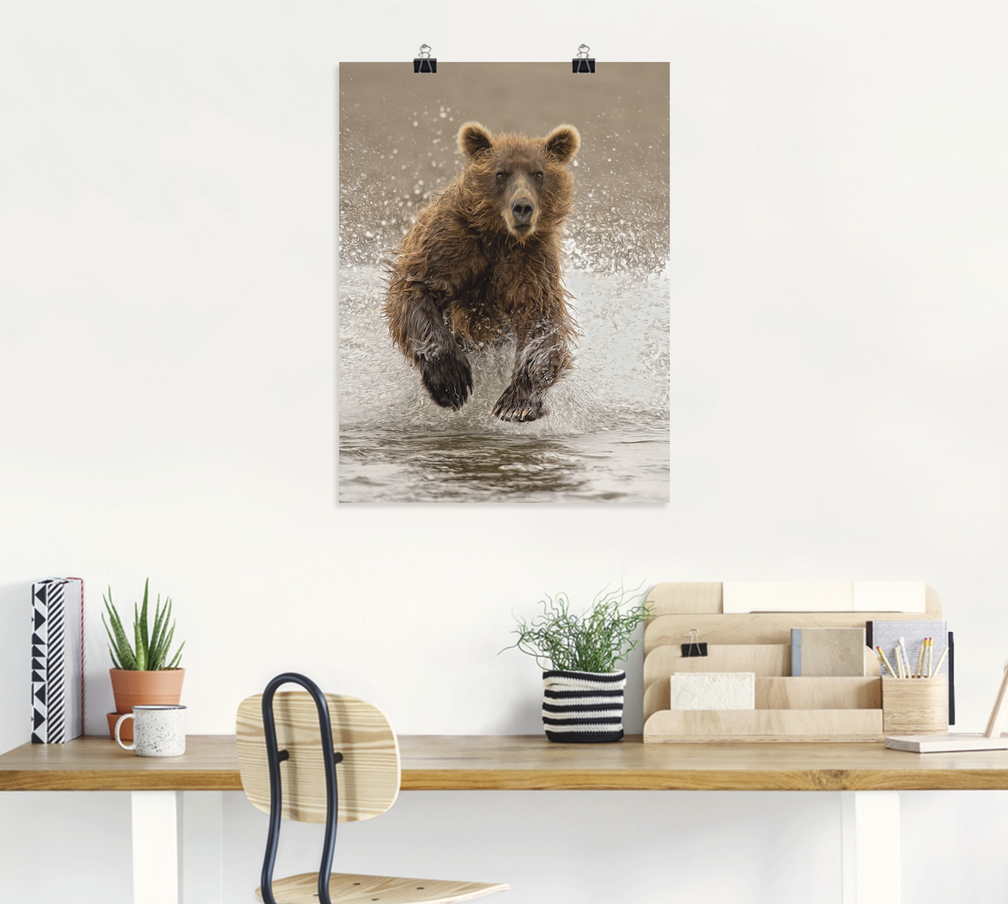 Artland Poster »Bären beim Spielen II«, Wildtiere, (1 St.), als Alubild, Leinwandbild, Wandaufkleber oder Poster in versch. Größen