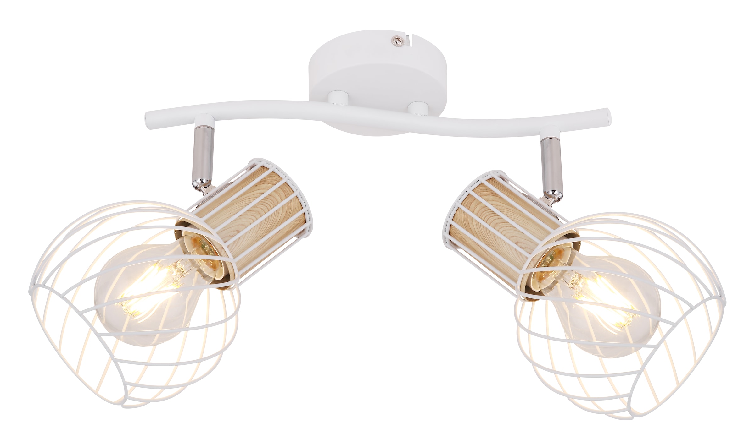GLOBO LIGHTING Deckenstrahler »LUISE«, Leuchtmittel E27 | ohne Leuchtmittel, Deckenstrahler/weiß/holzoptik/Flur/Wohnzimmer