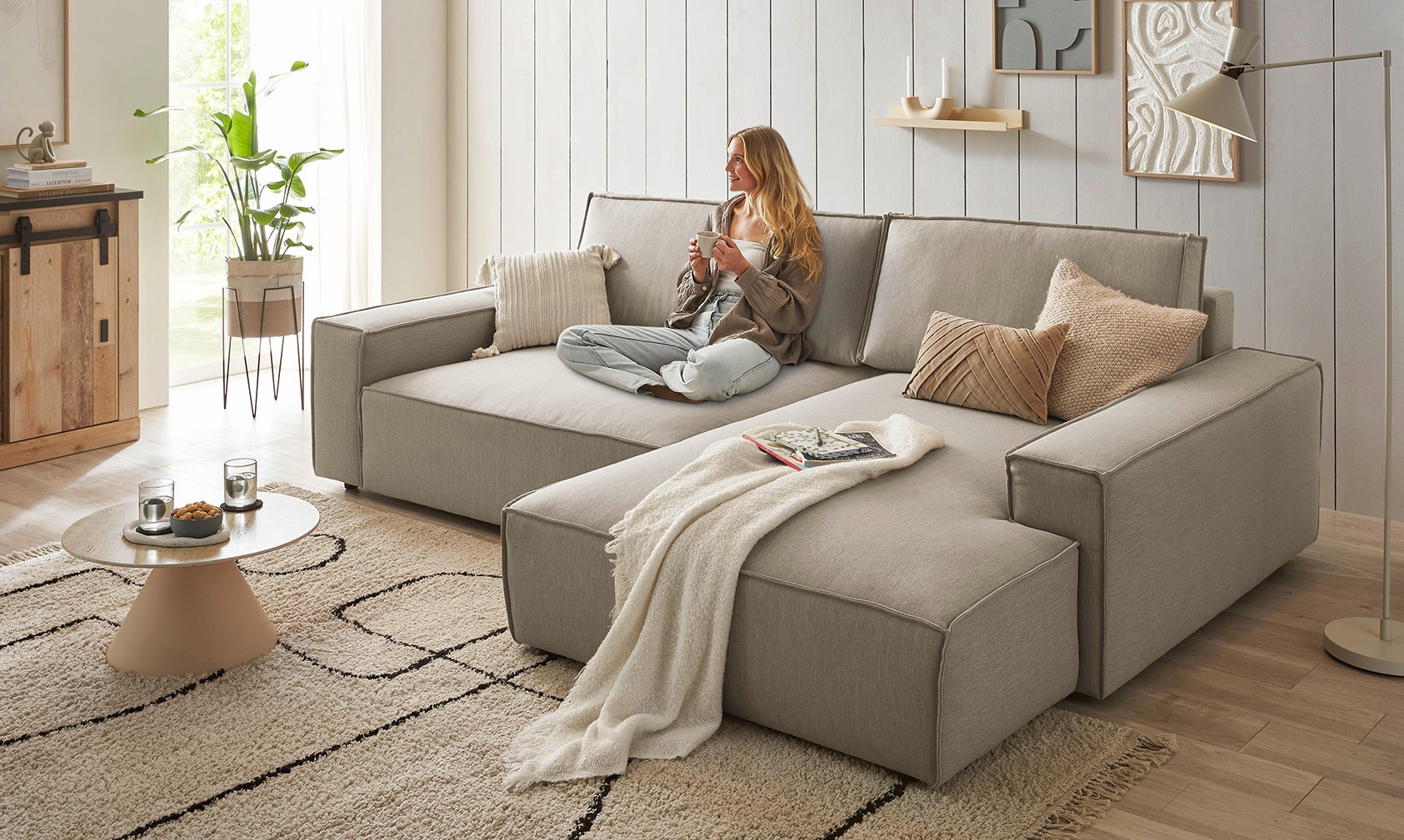 Home affaire Ecksofa »NEU: SHERWOODL XXL 284, Big-Sofa L-Form, tiefe Sitzfl günstig online kaufen