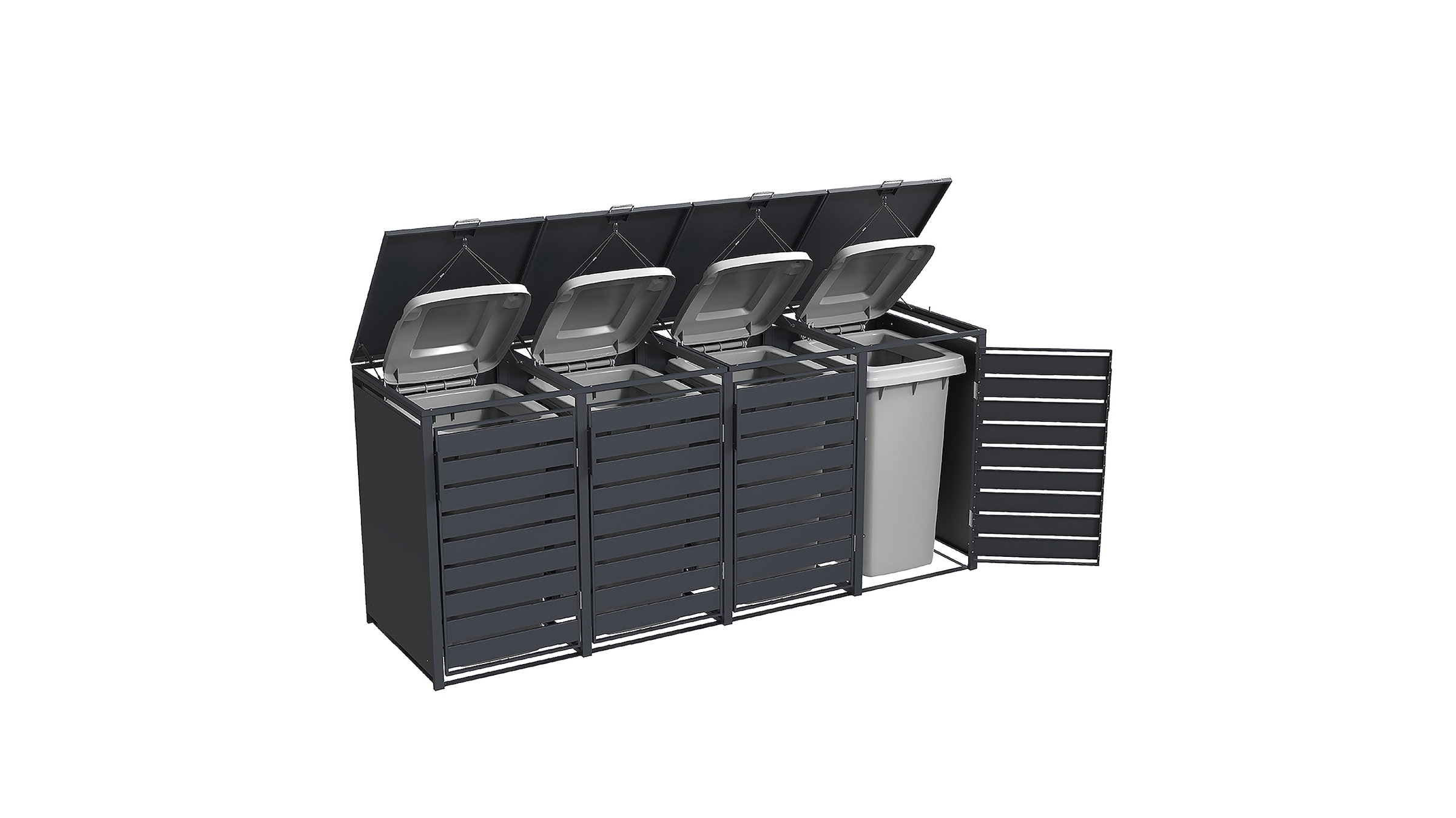 weka Mülltonnenbox »Gary« Metall pulverbeschichtet, für 4 Mülltonnen, BxTxH: 265x80x116 cm