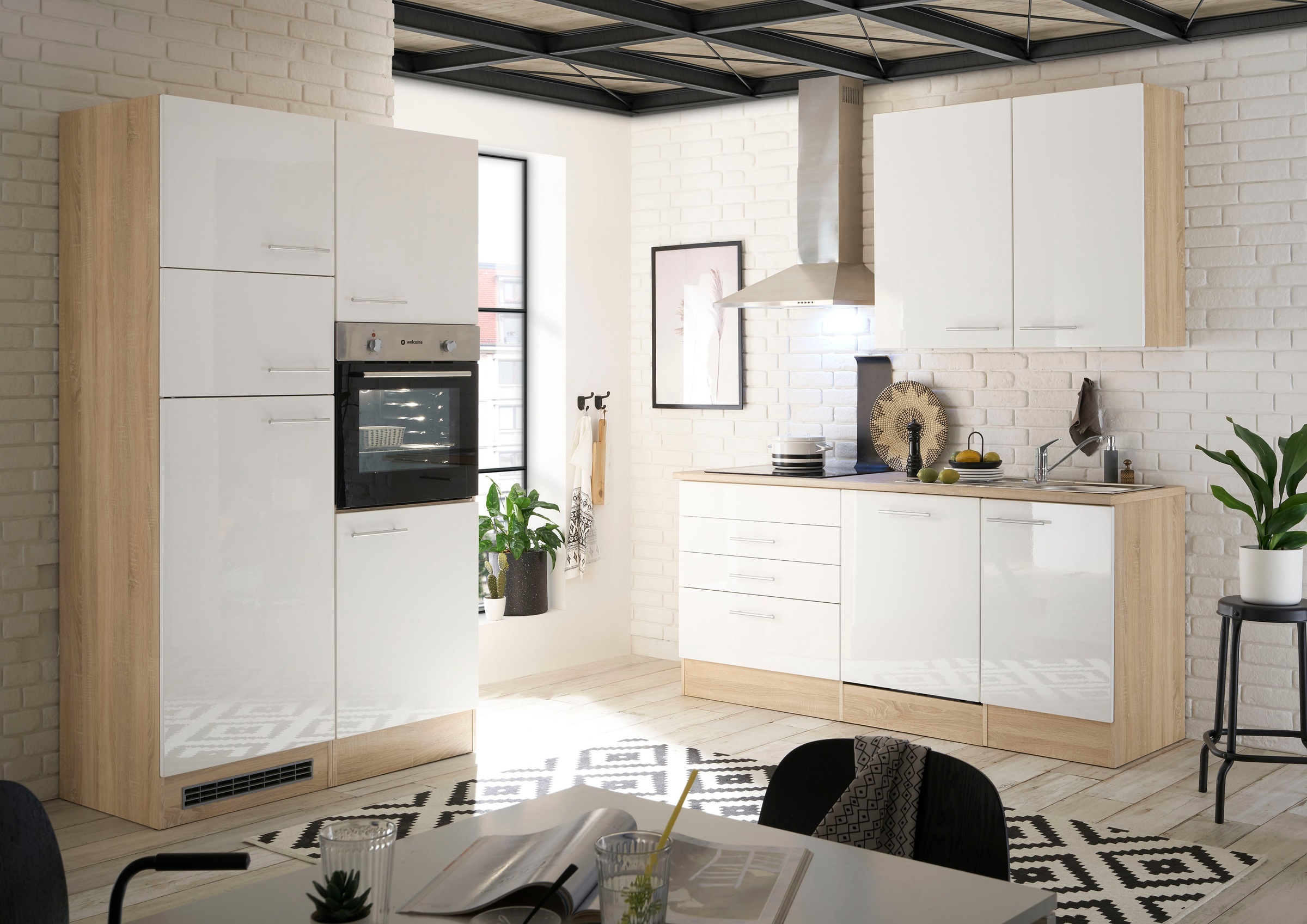 BASIC by Balculina Küche »Laurel«, Breite 310 cm, mit E-Geräten