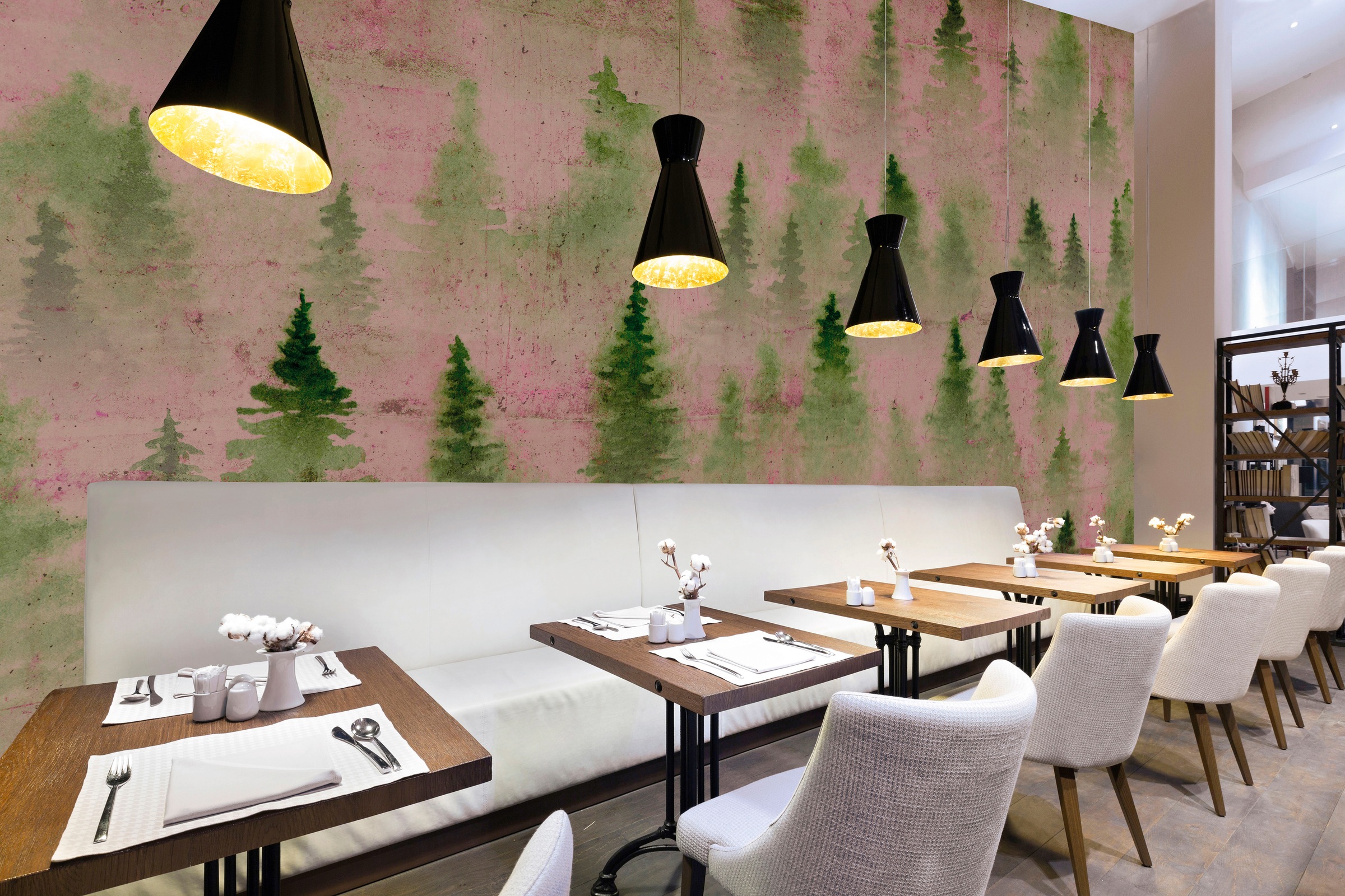 Architects Paper Fototapete »Atelier 47 Coniferous Artwork 1« Wald glatt Vl günstig online kaufen