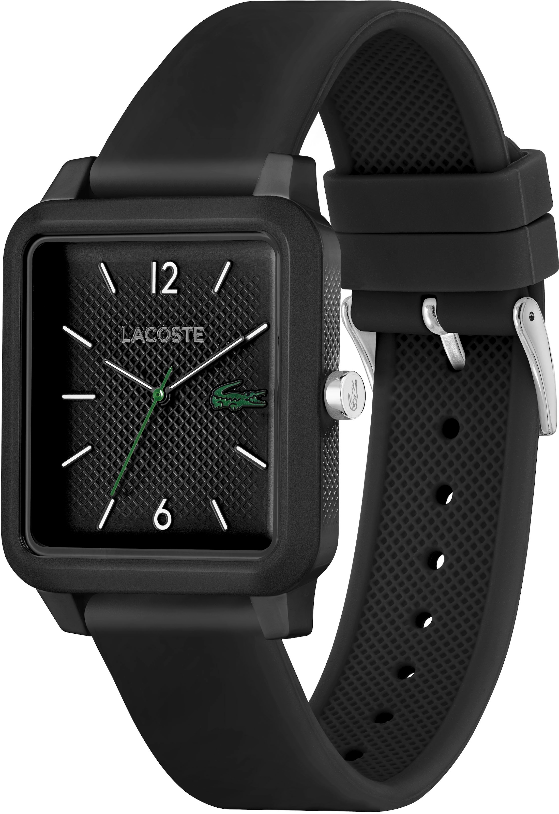Lacoste Quarzuhr »LACOSTE 12.12 STUDIO«, Armbanduhr, Herrenuhr, Damenuhr, Mineralglas, Silikonarmband